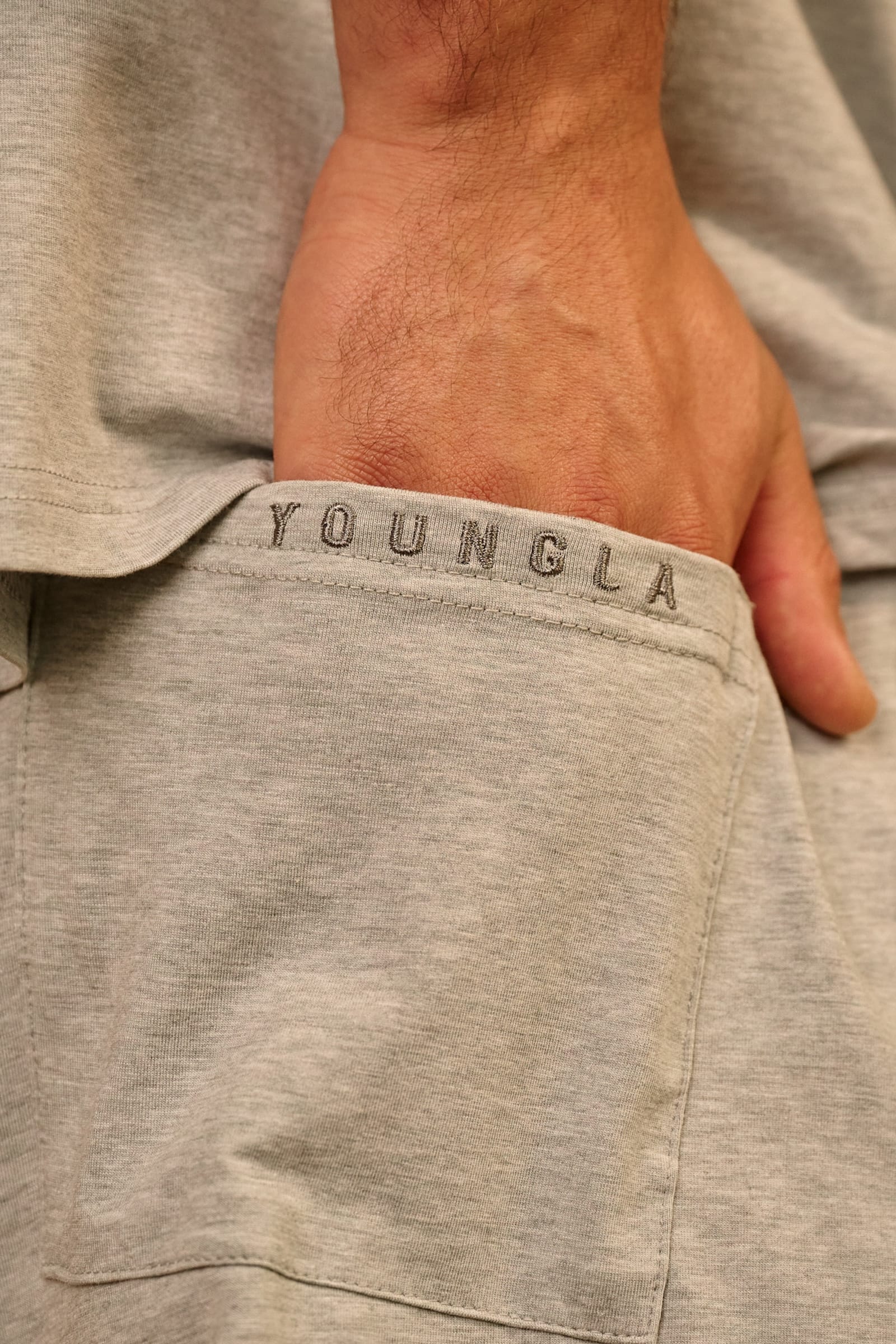 Young La 1008 - Sleepwear Shorts 'Heather Grey'