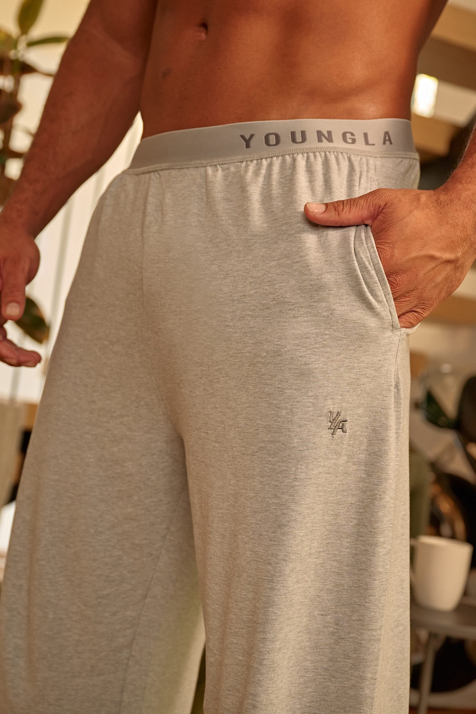 Young La 2112 - Sleepwear Pants 'Heather Grey'