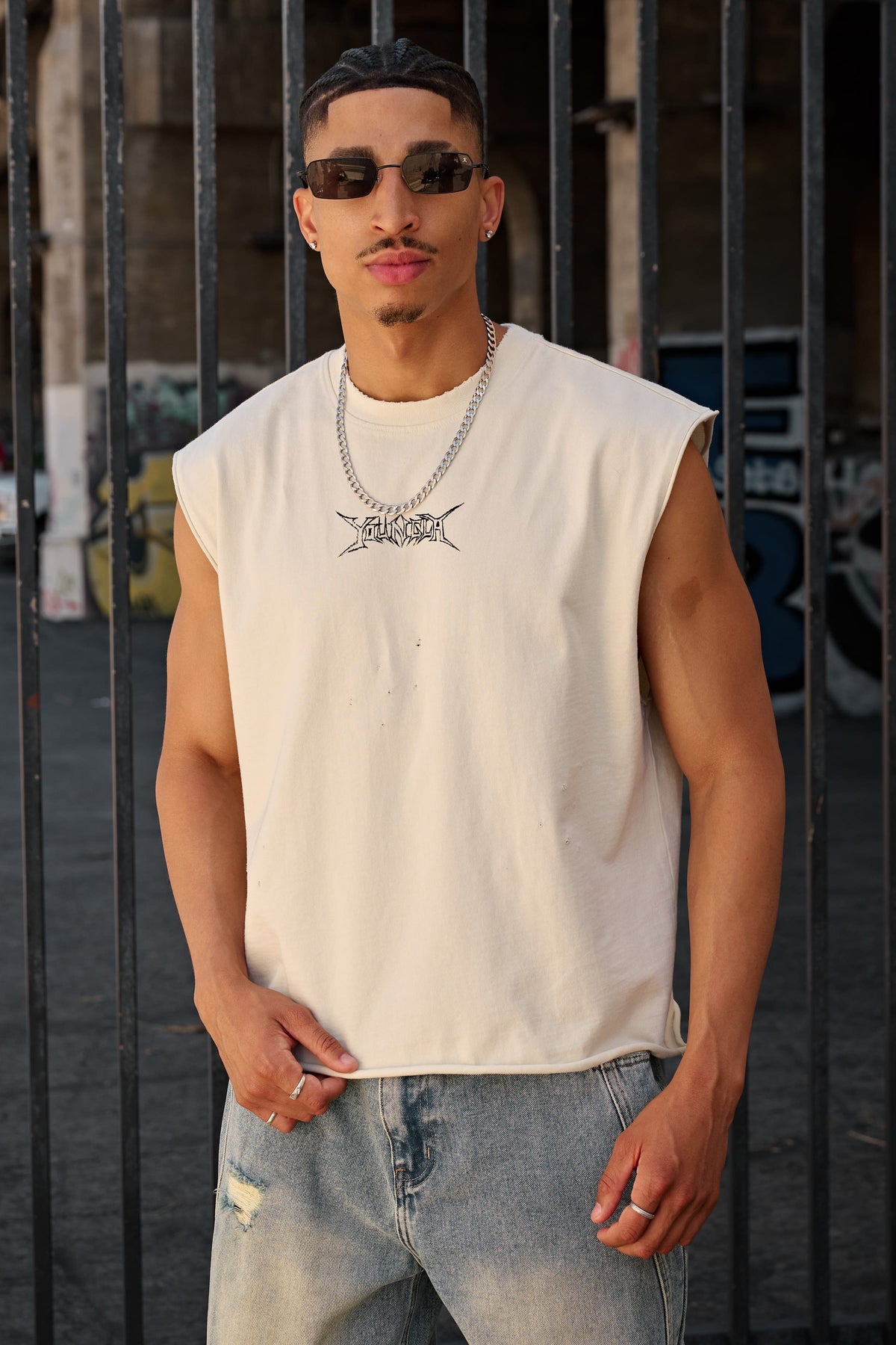YoungLA 3096 - Eagle Cutoffs 'Off-White'