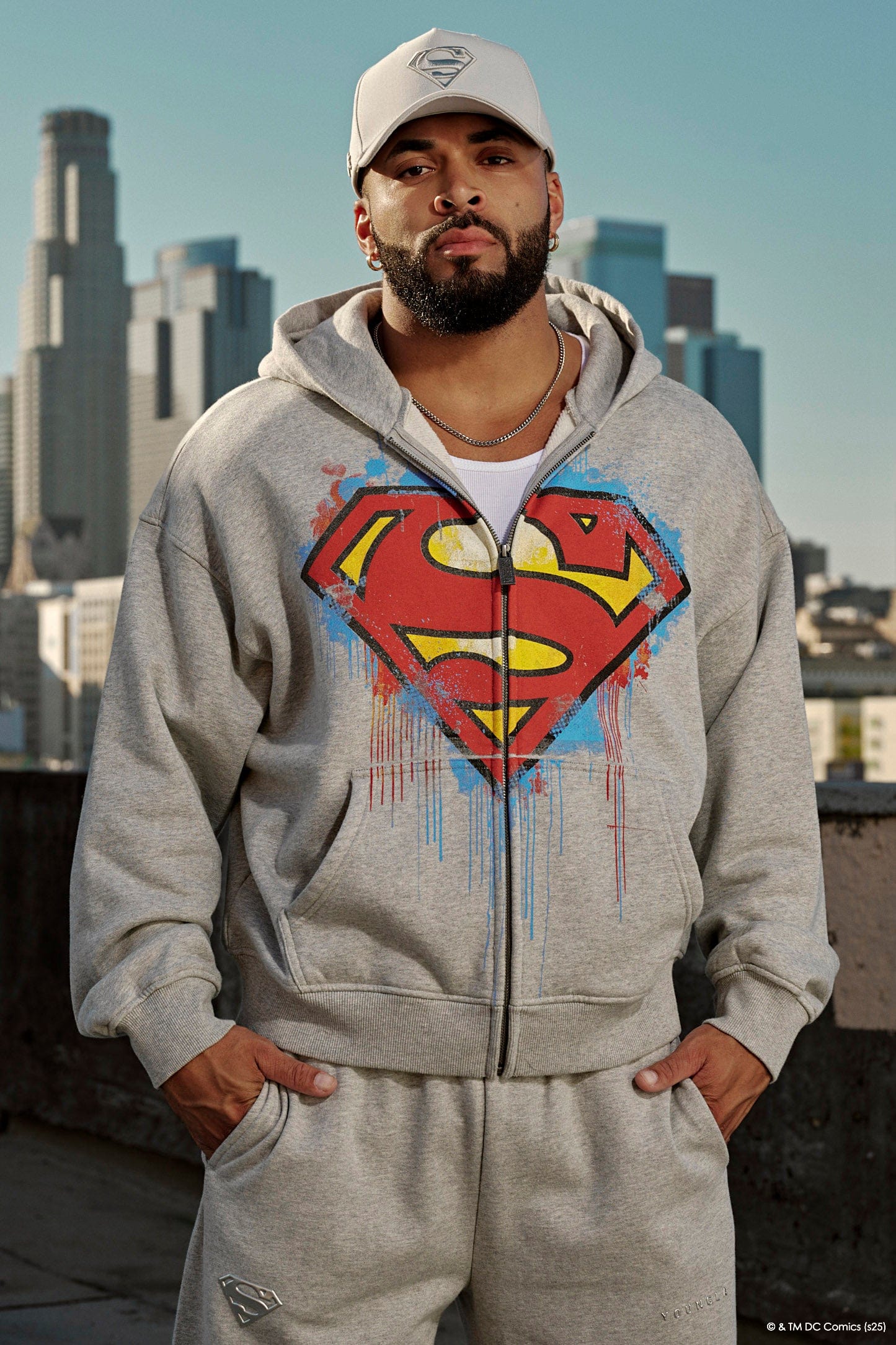 YoungLa 5011 - Superman Drip Zip-Ups 'Heather Grey'