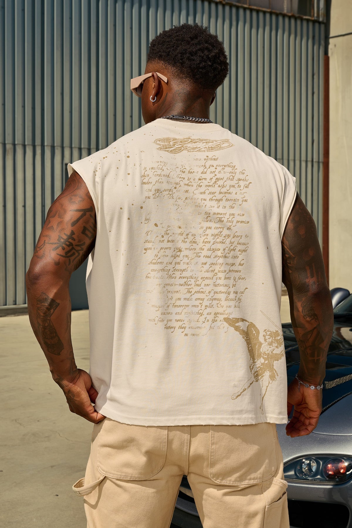 YoungLA 3095 - Sacred Sigil Cut-Offs 'Off-White'