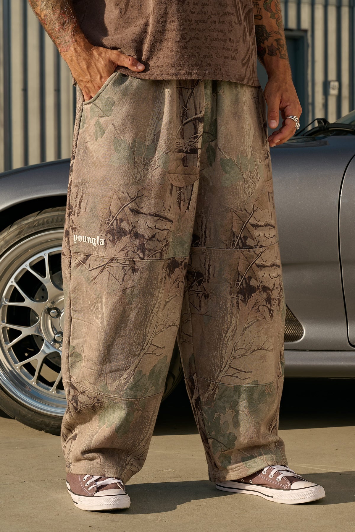 YoungLA 2134 - Iconic Barrel Sweats 'Beige Tree Camo'