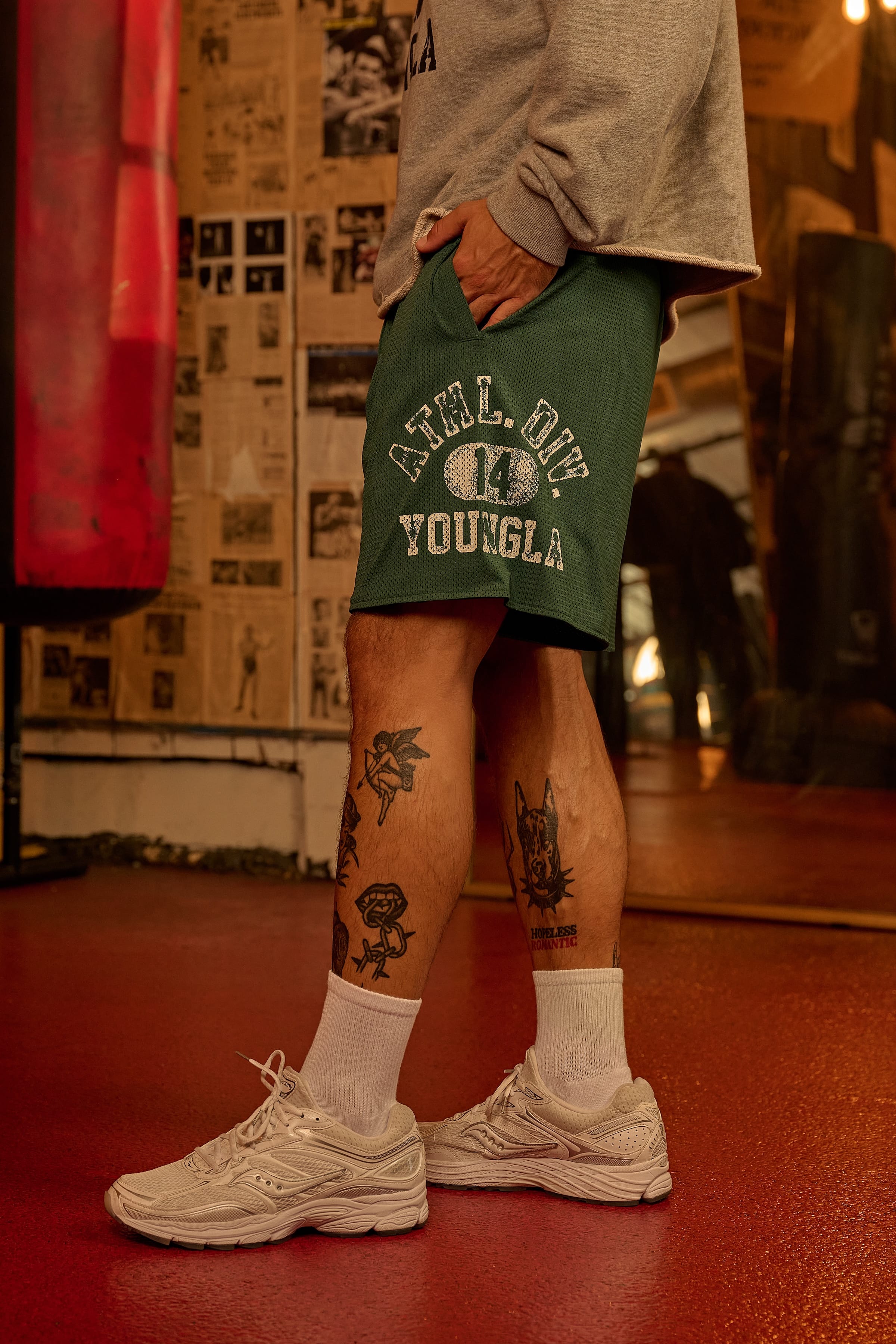 YoungLA 1069 - Golden Era Mesh Shorts 'Green'
