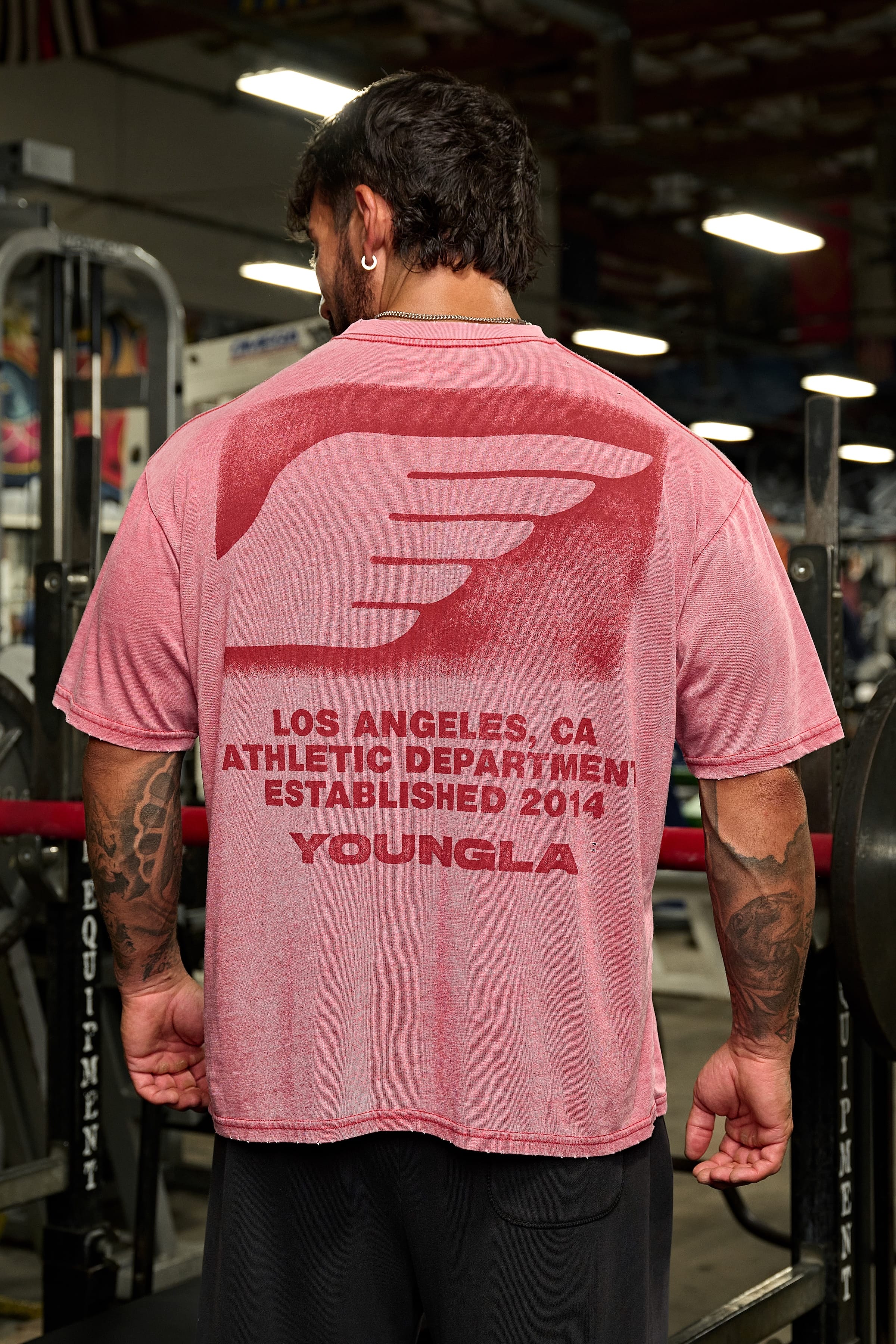 YoungLA 4224 - Golden Era Soft Burnout Tees 'Soft Red Wash'