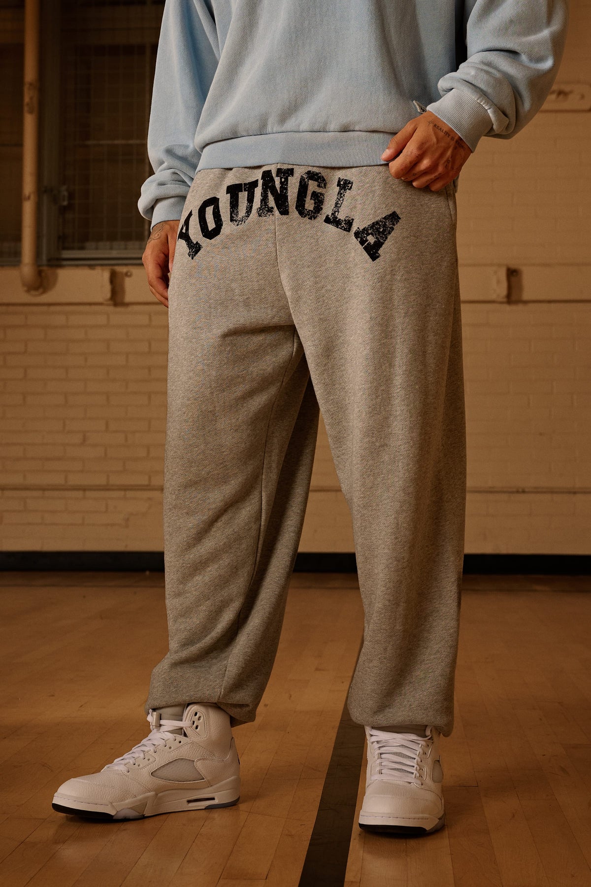 YoungLA 2138 - Arc Collection Joggers - Joggers 'Heather Grey'