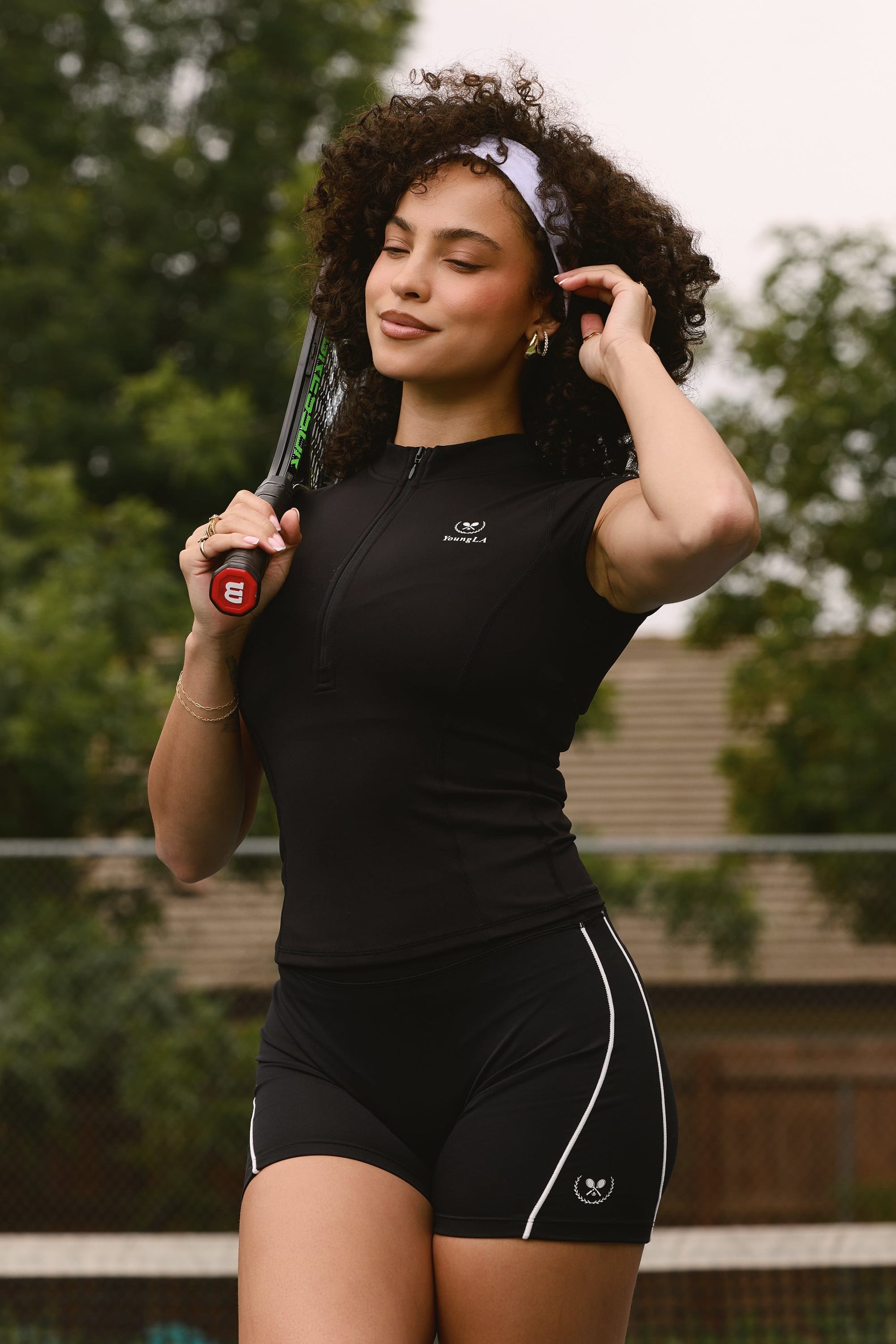 Young La W4331 - Prep Quarter Zip Top 'Black'
