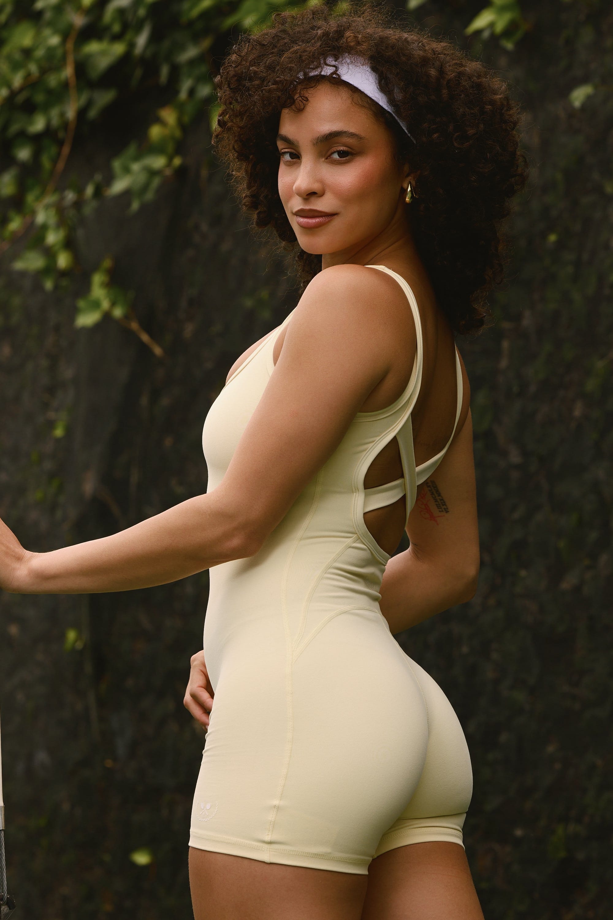 Young La W7008 - Courtside Romper 'Butter Yellow'
