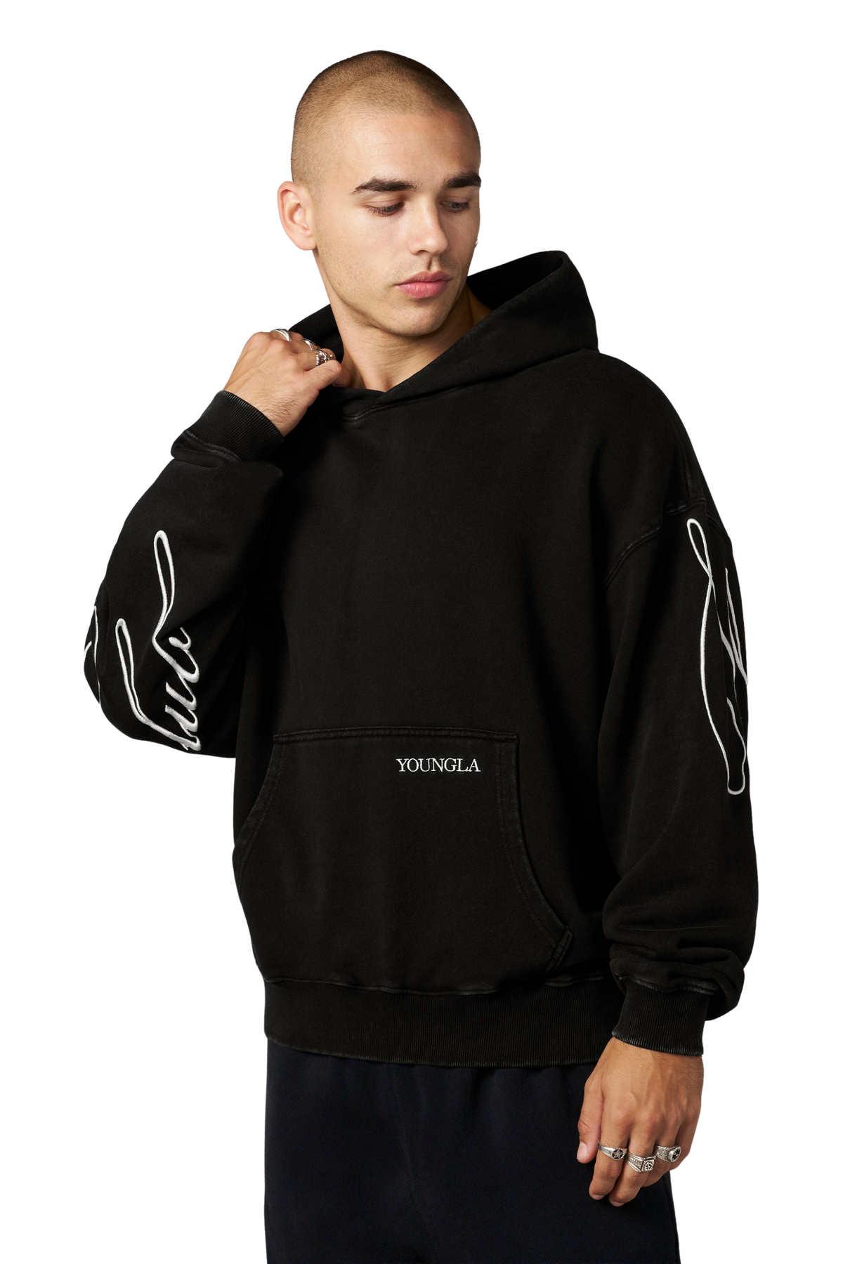 YoungLA 5239 - The Immortal Club Hoodies 'Black Wash'