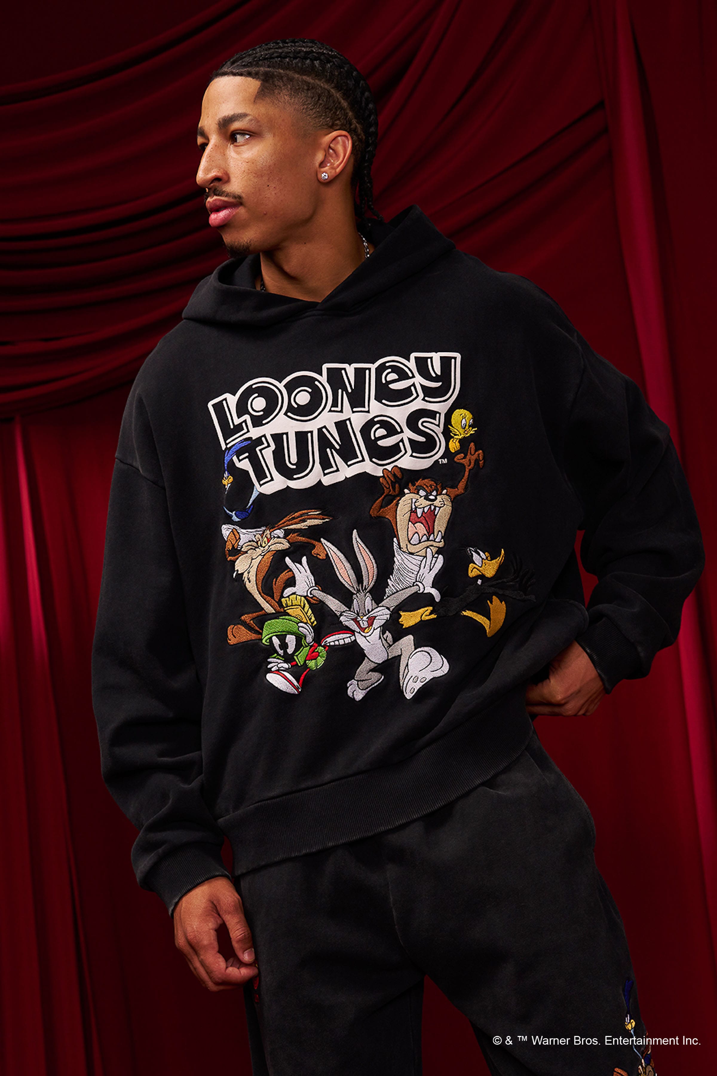 Young La 5114 - Looney Tunes Embroidered Hoodies 'The Crew'