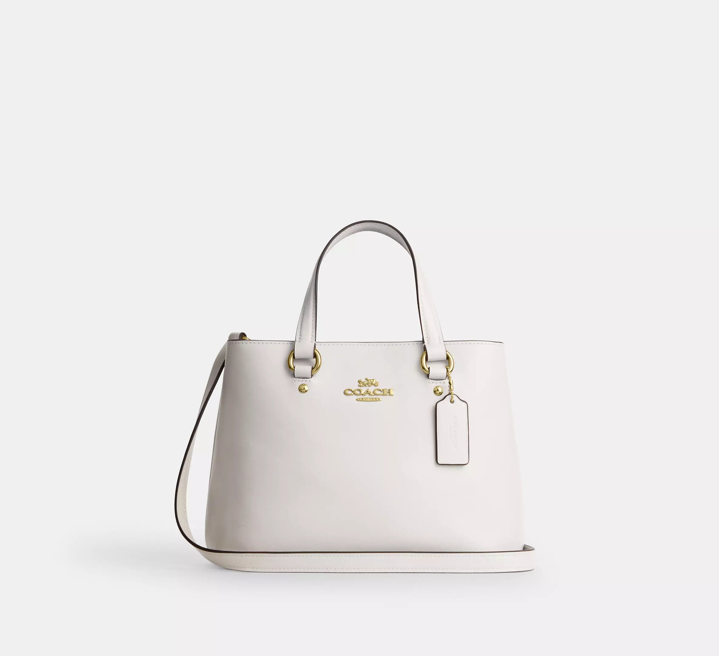 Coach Station Carryall Bag In Signature Canvas 'Crinkle Leather Gold Chalk'