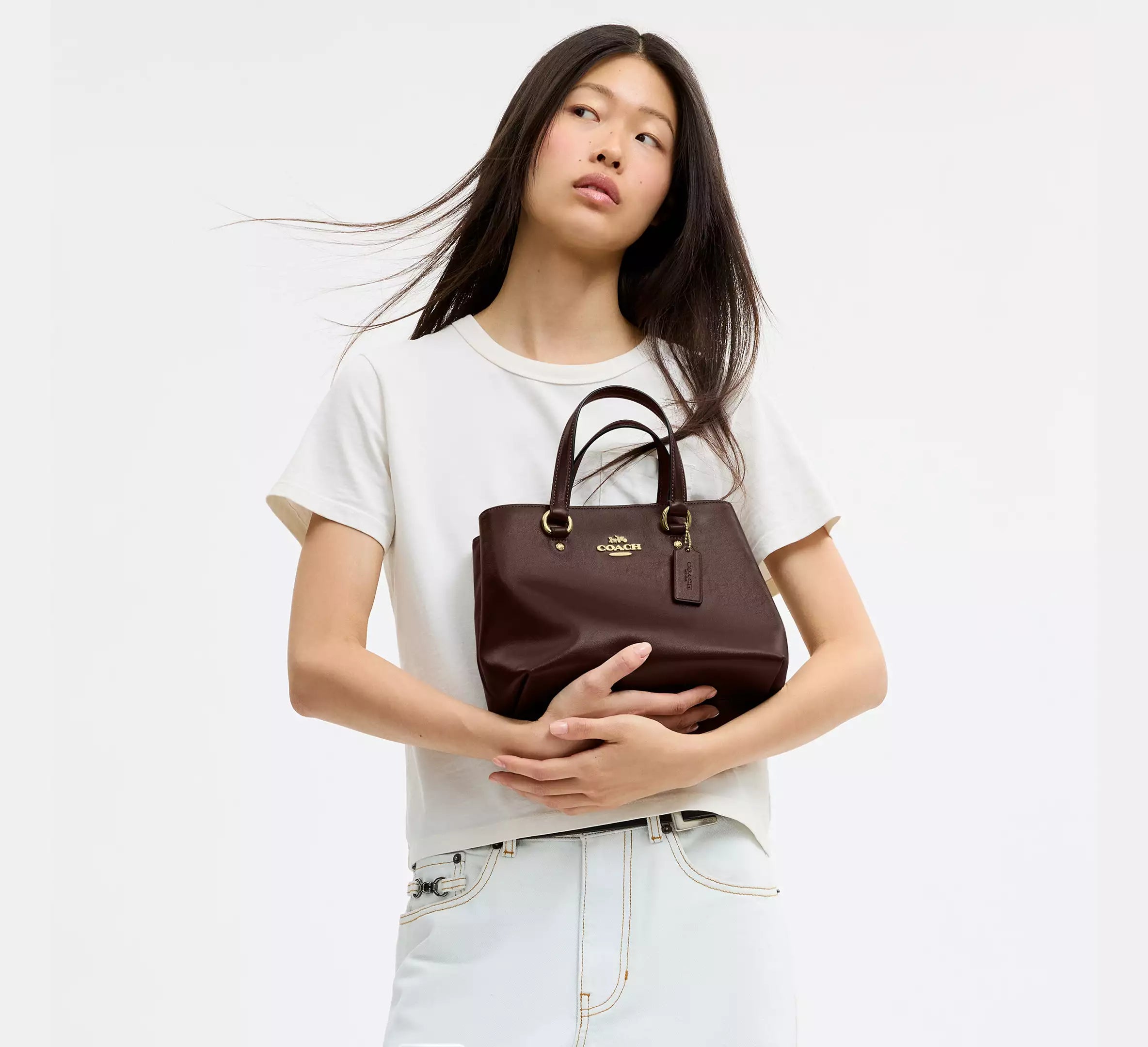Coach Station Carryall Bag In Signature Canvas 'Crinkle Leather Gold Maple'