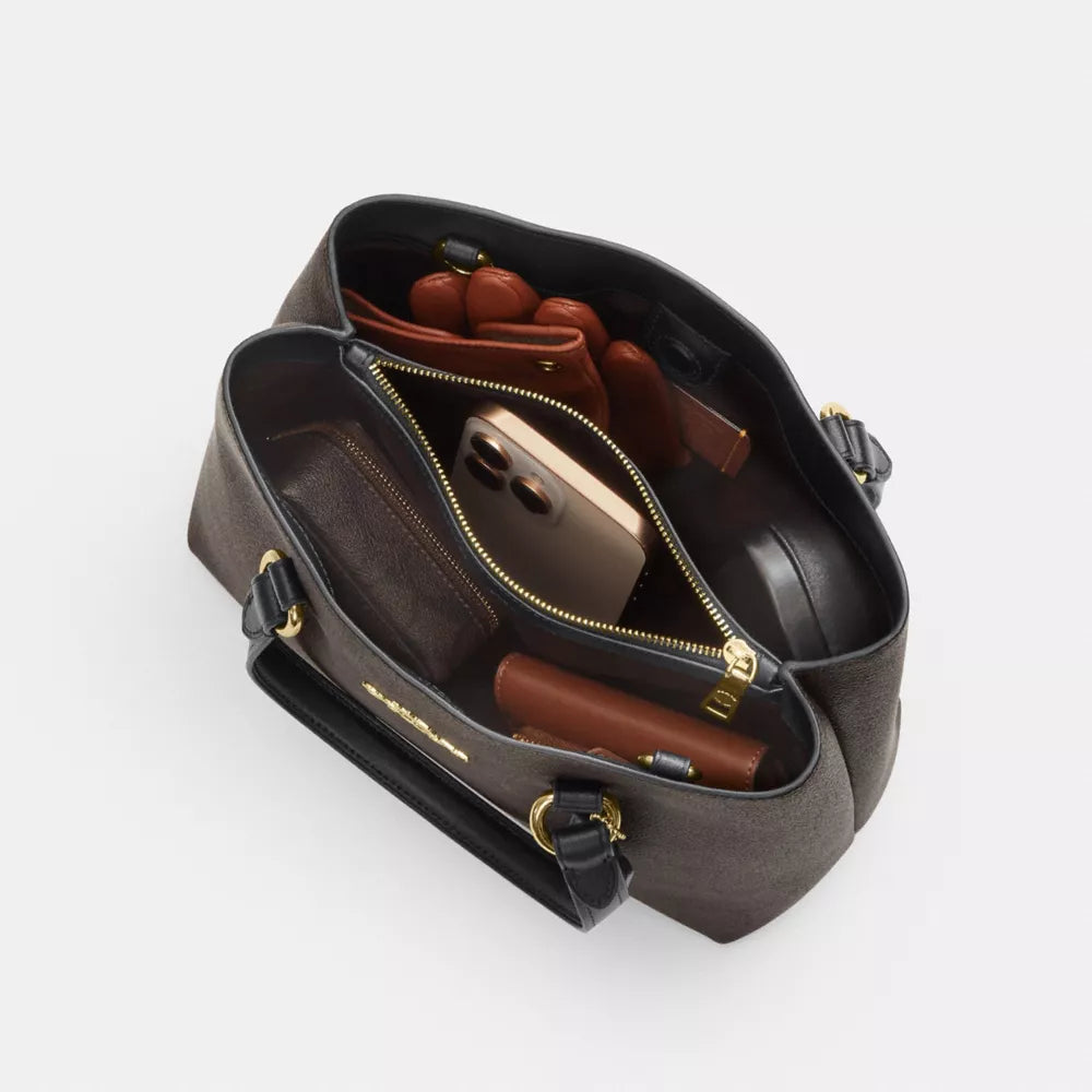 Coach Station Carryall Bag In Signature Canvas 'Gold Walnut Black'