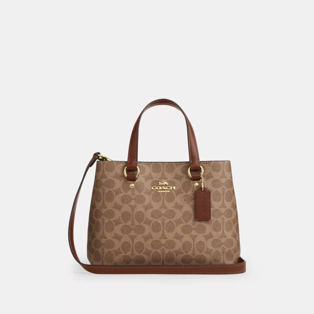 Coach Station Carryall Bag In Signature Canvas 'Gold Tan Brown'