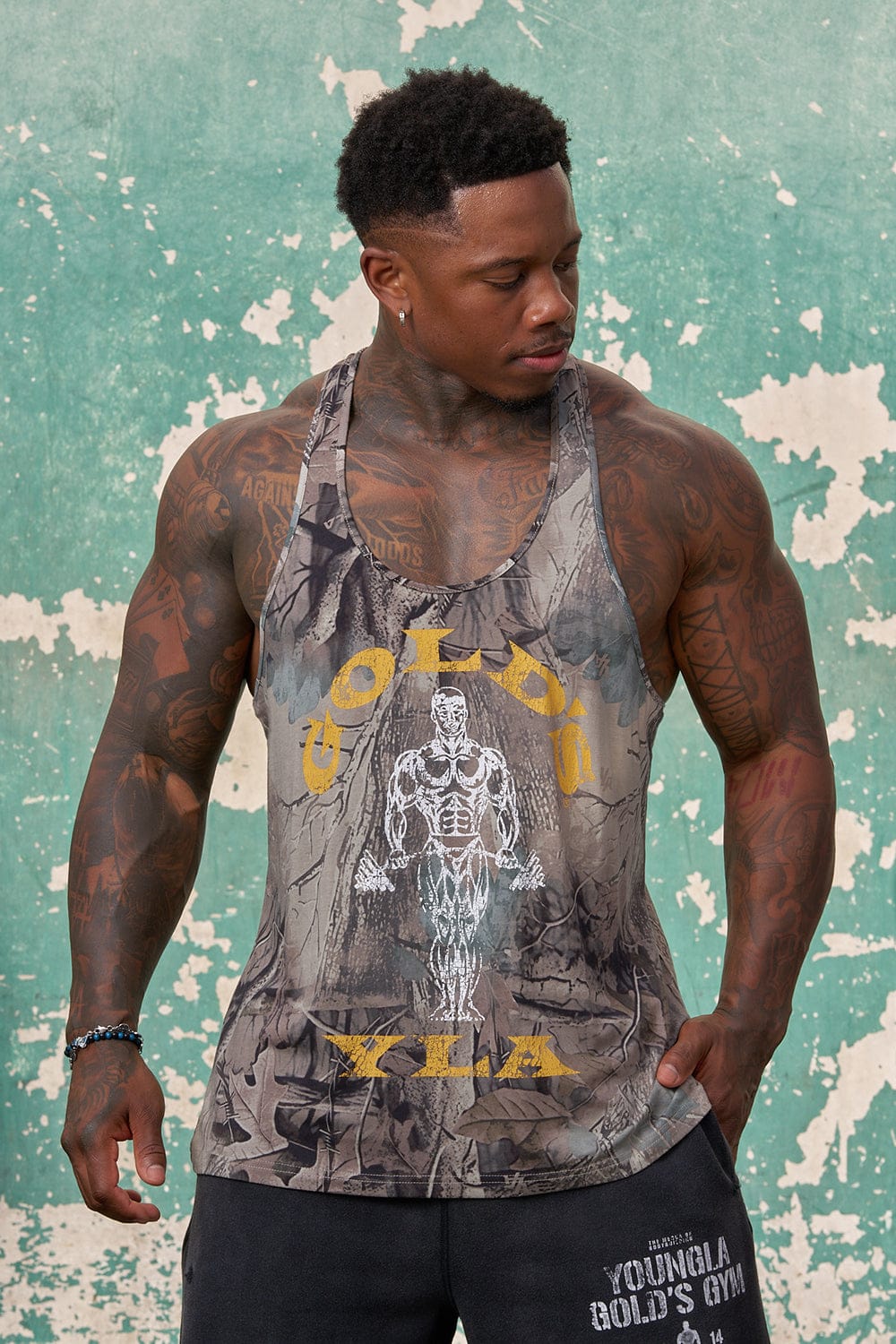 YoungLA 3003 - Gold's Iron Legacy Icon Stringers 'Beige Tree Camo'