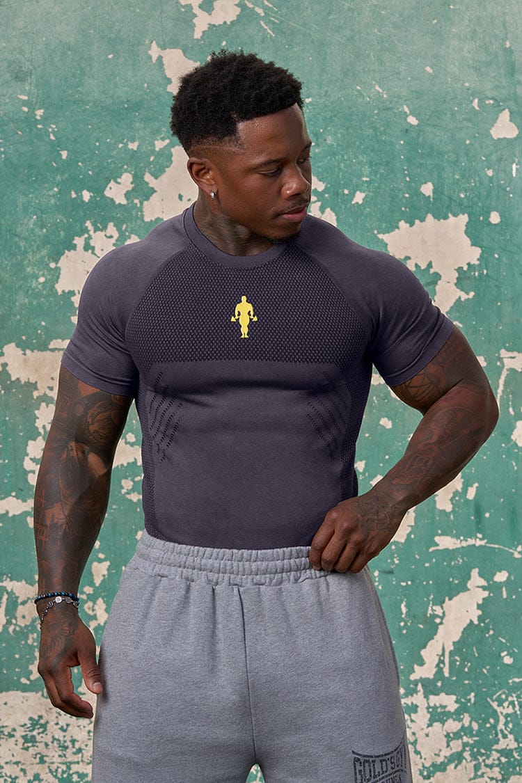 YoungLA 4286 - Gold's Iron Legacy Compression Tees 'Navy'
