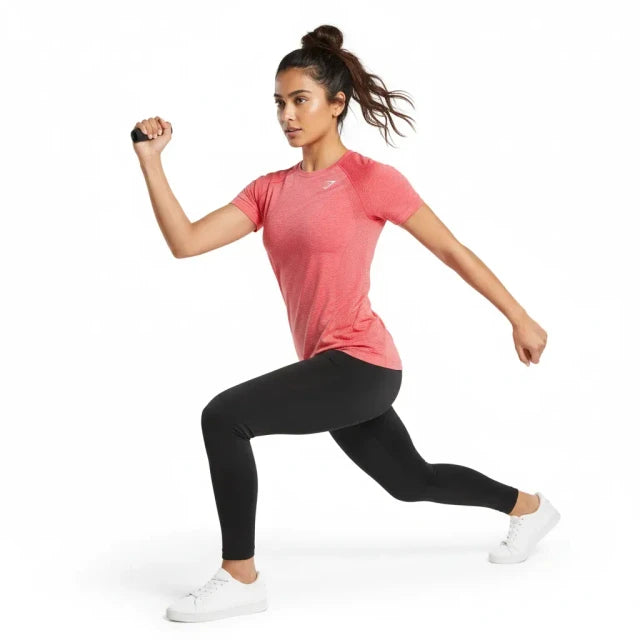 Gymshark Vital Light T-Shirt - Coral Red/Marl