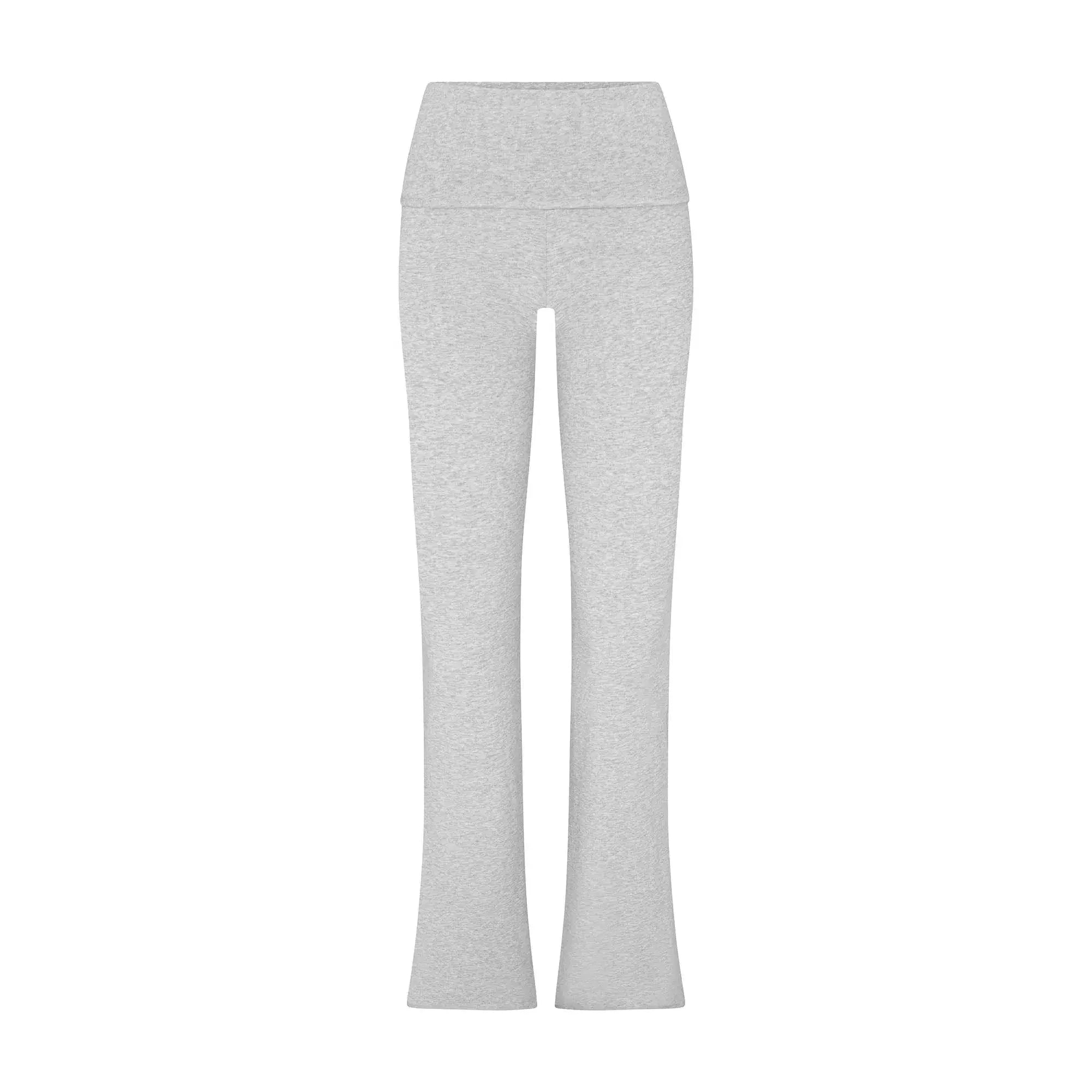 Skims Cotton Jersey Foldover Pant Light Heather Grey