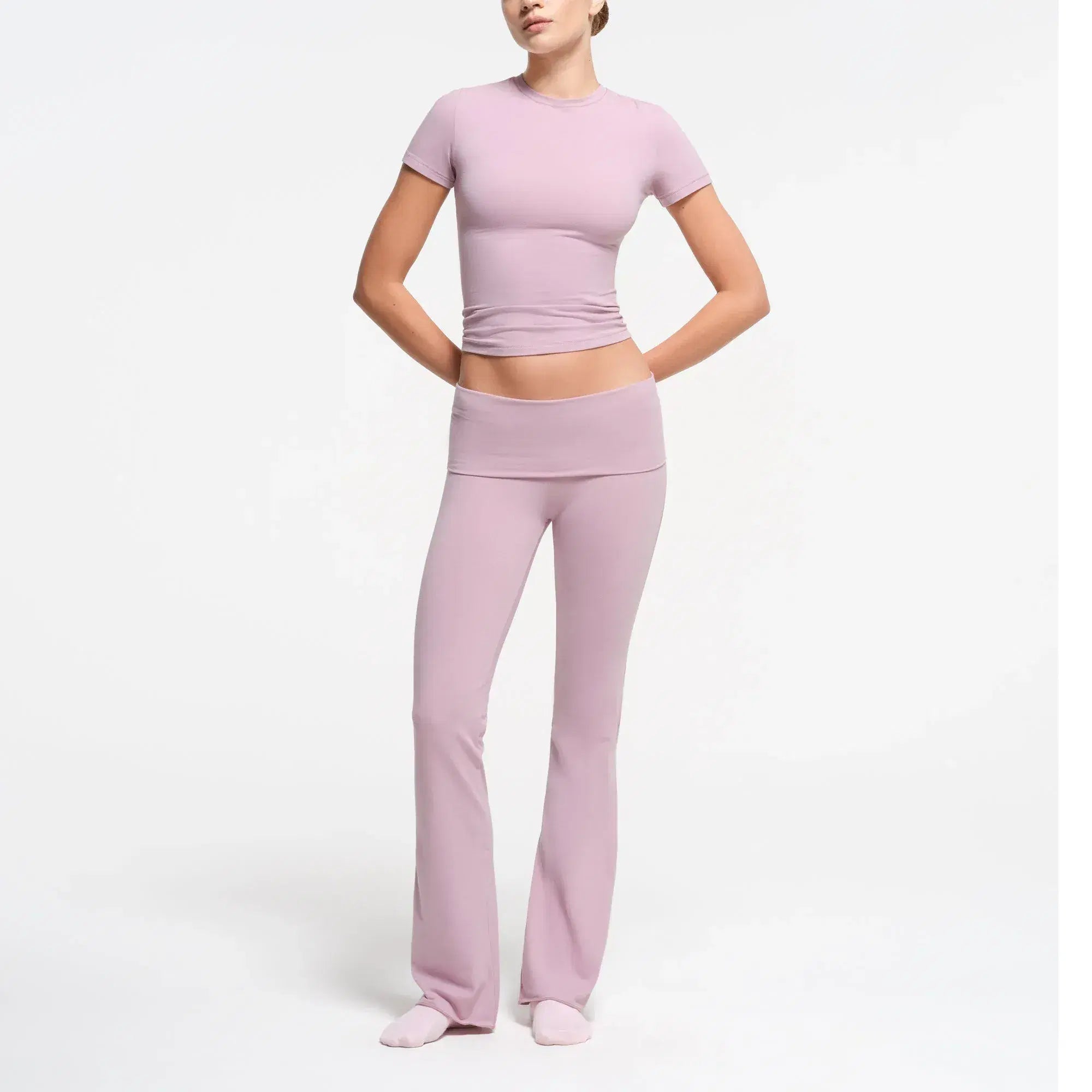 Skims Cotton Jersey Foldover Pant Dusk