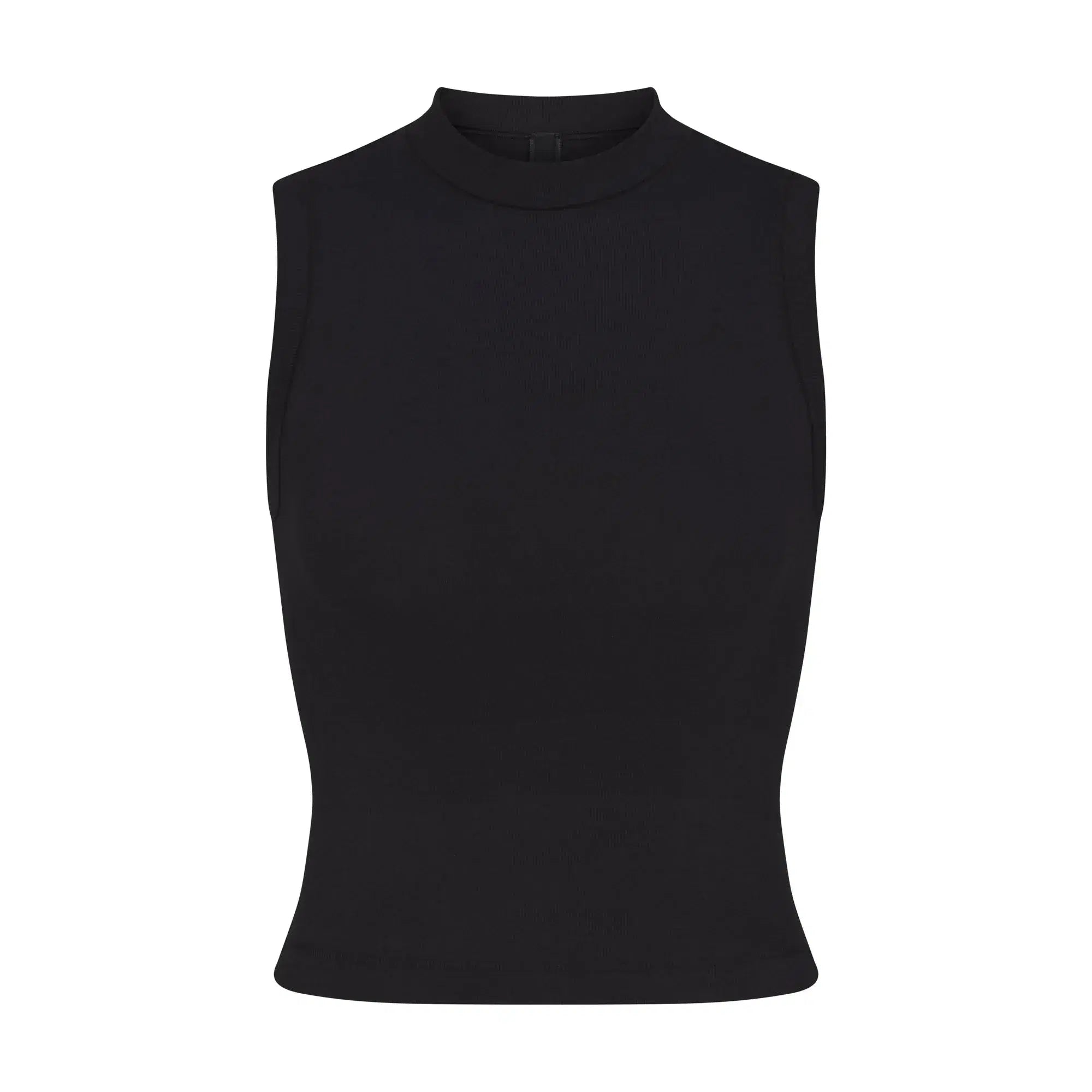 Skims Cotton Jersey Mock Neck Tank Soot