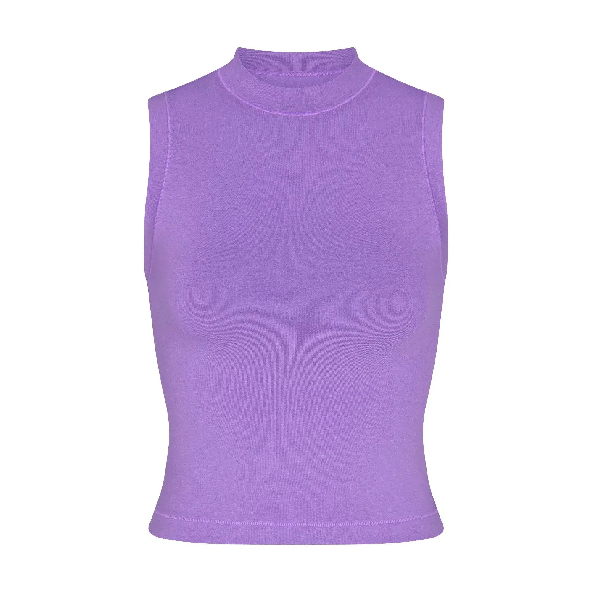 Skims Cotton Jersey Mock Neck Tank Ultra Violet