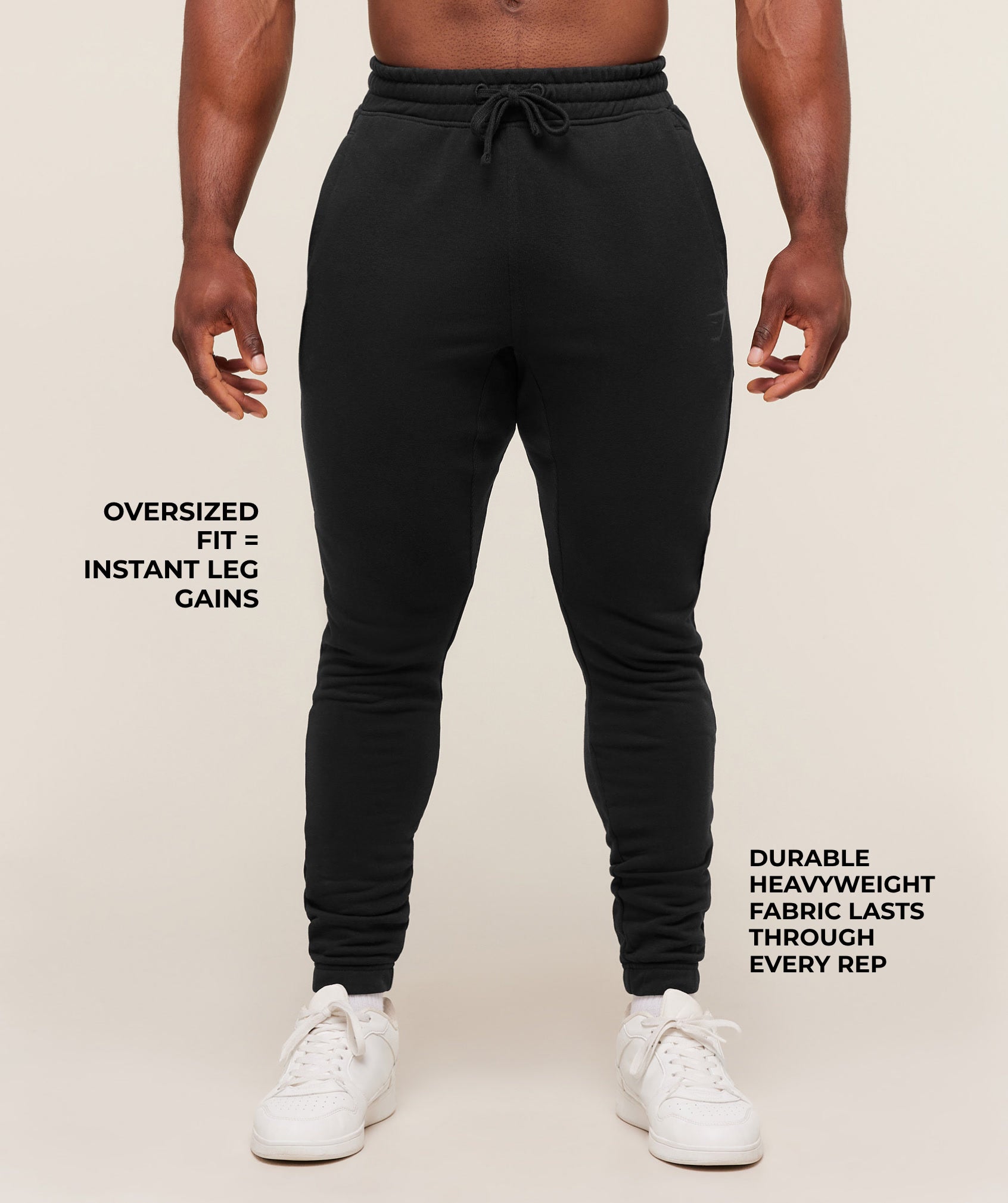 Gymshark Power Wordmark Joggers 'Black Asphalt Grey'