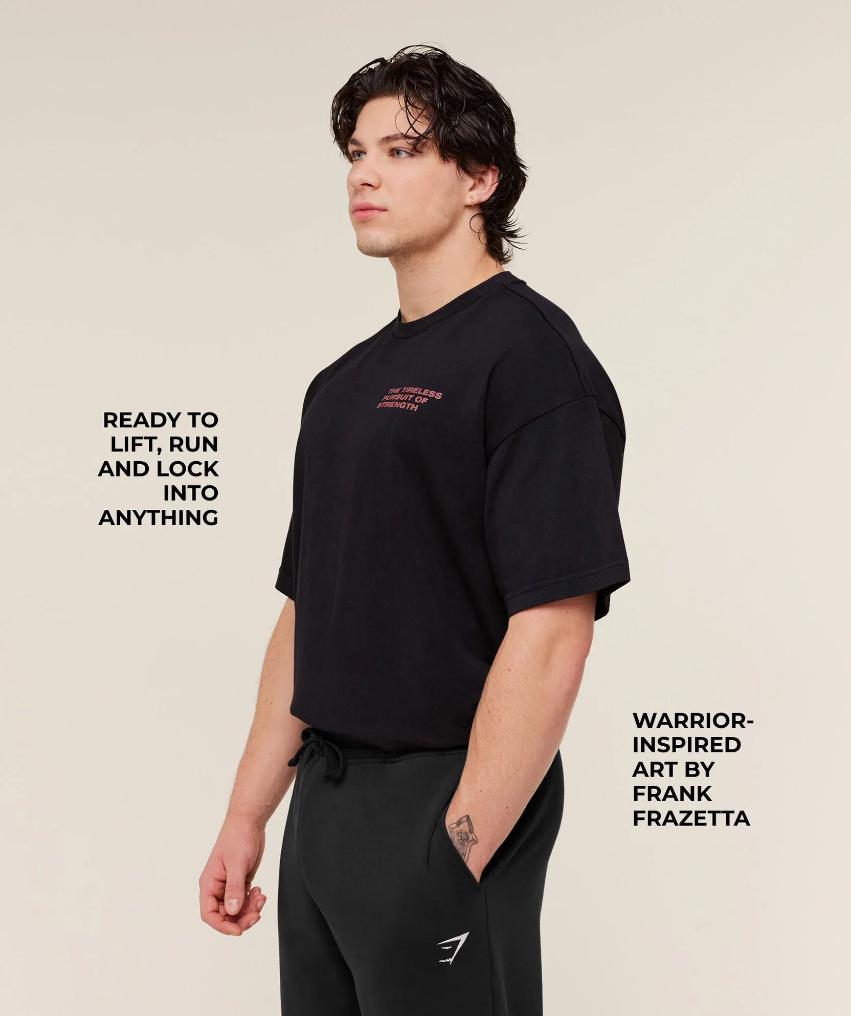 Gymshark Power x Frazetta Graphic T-Shirt 'Black/Rust Red'