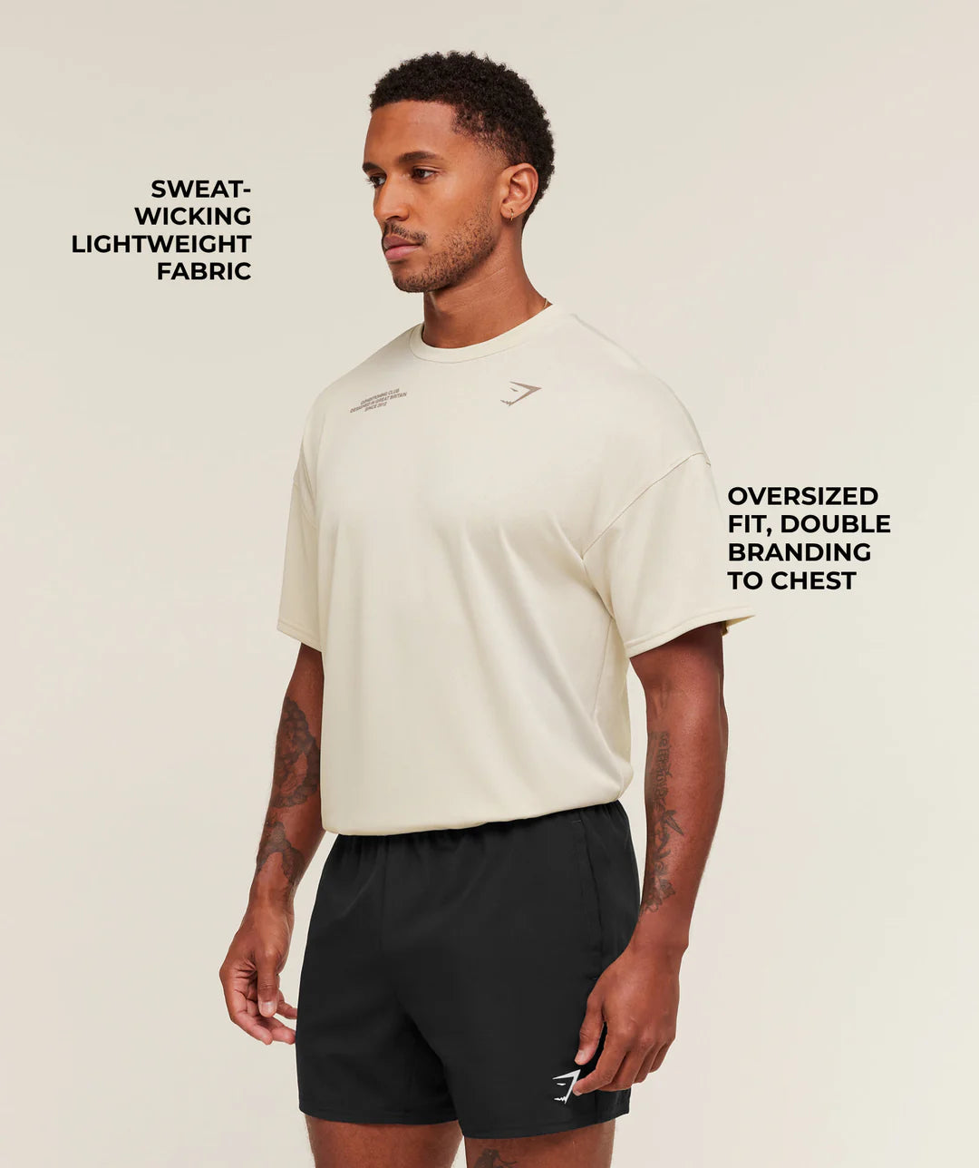 Gymshark Conditioning Club Oversized T-Shirt 'Pebble Grey/Cement Brown'