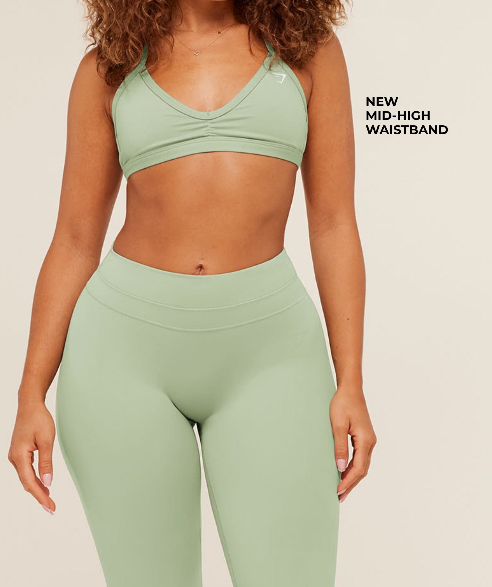 Gymshark Whitney Mid-High Rise Flared Leggings 'Haze Green'