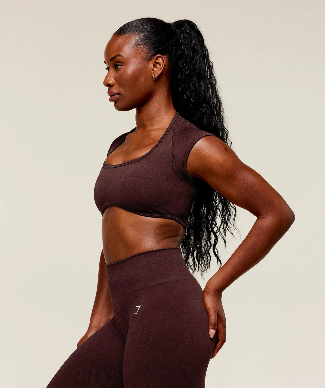 Gymshark Adapt Fleck x Whitney Short Sleeve Crop Top - Cherry Purple/Rich Maroon