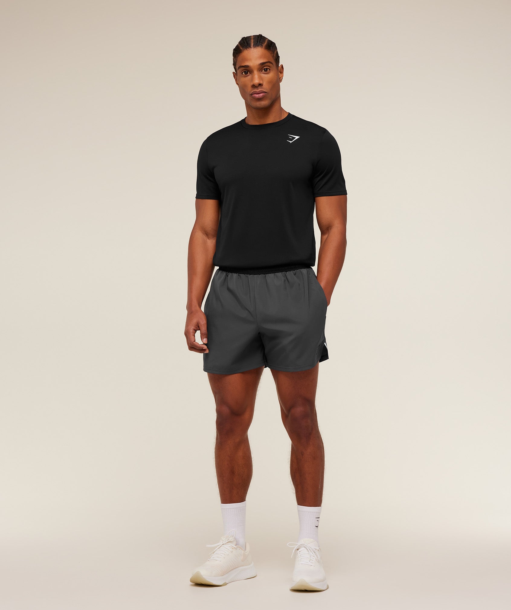 Gymshark Arrival Contrast Shorts 'Black Grey'