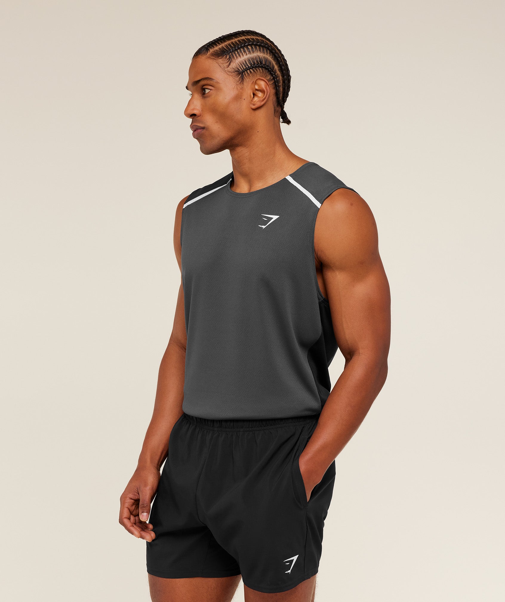 Gymshark Arrival Contrast Tank 'Grey Black'