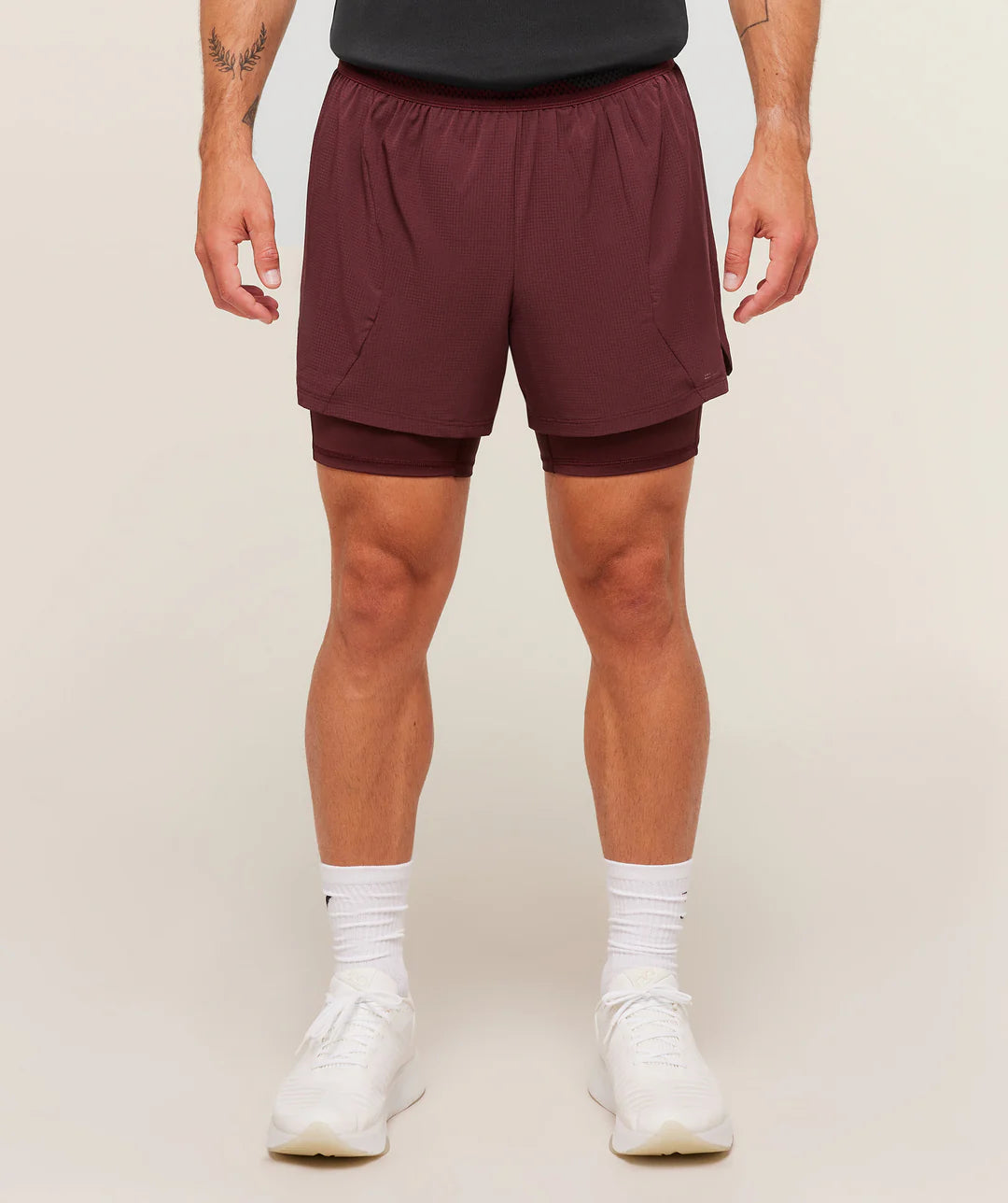 Gymshark Running 4" 2in1 Shorts 'Rich Maroon'