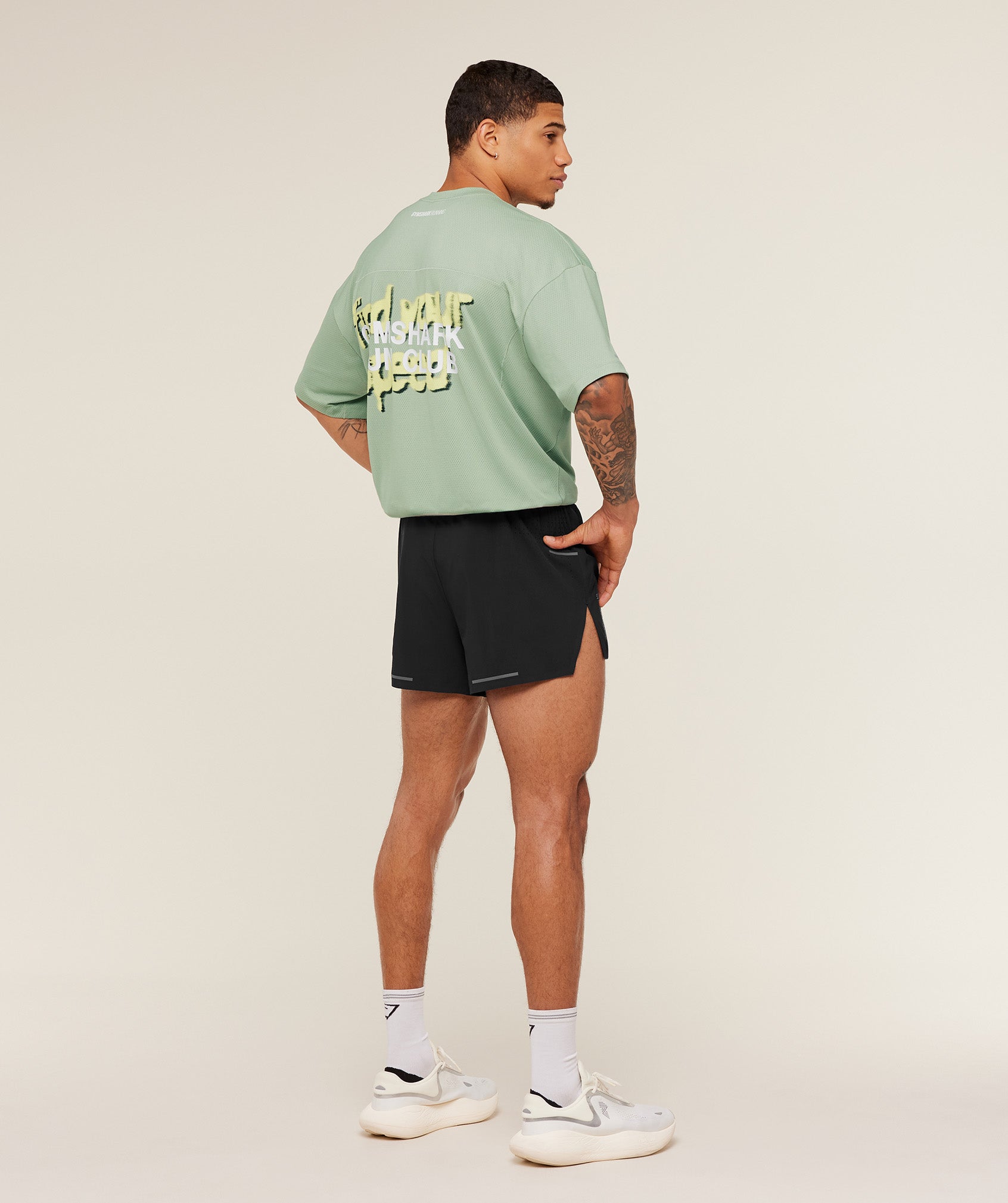 Gymshark Running Graphic T-Shirt 'GS Haze Green'