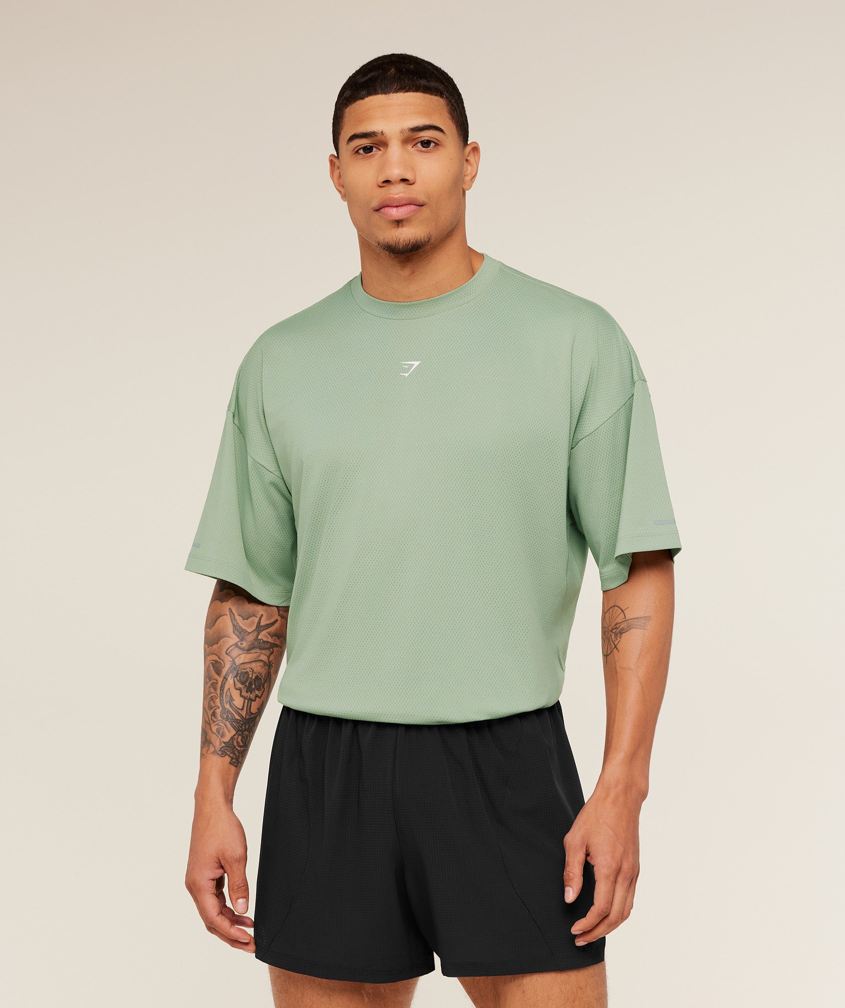 Gymshark Running Graphic T-Shirt 'GS Haze Green'