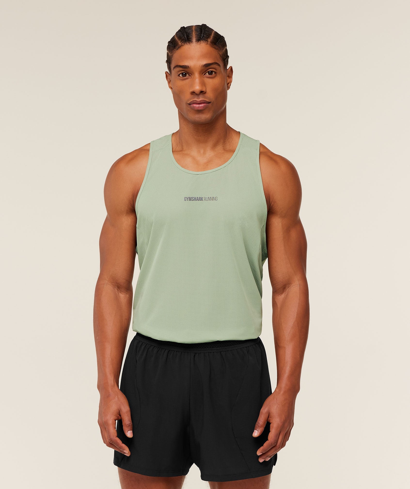 Gymshark Running Tank 'GS Haze Green'