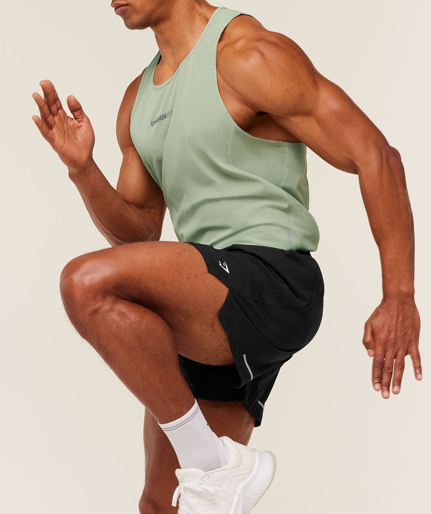 Gymshark Running Tank 'GS Haze Green'