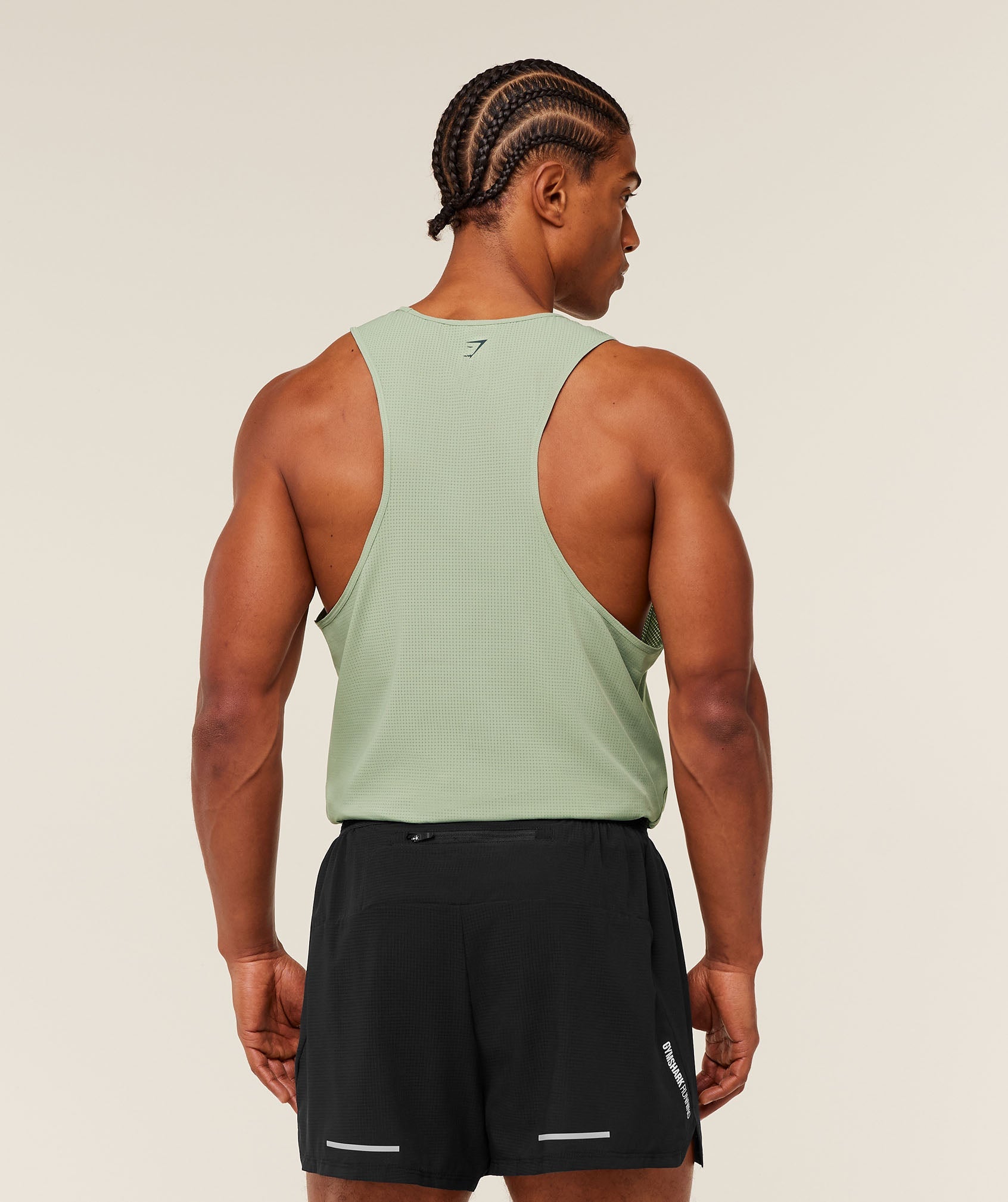 Gymshark Running Tank 'GS Haze Green'
