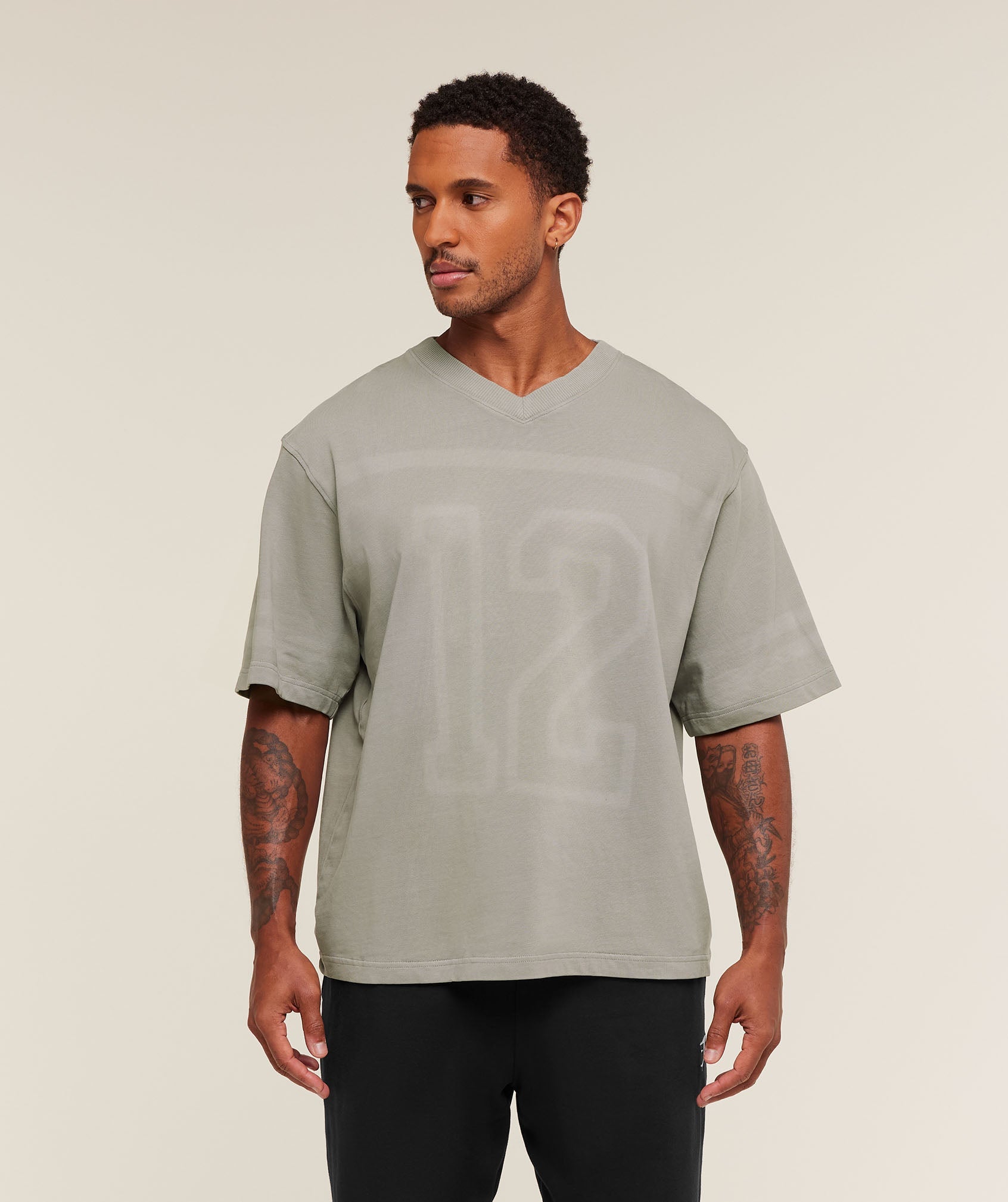 Gymshark Collegiate Washed Jersey T-Shirt 'Smokey Grey'
