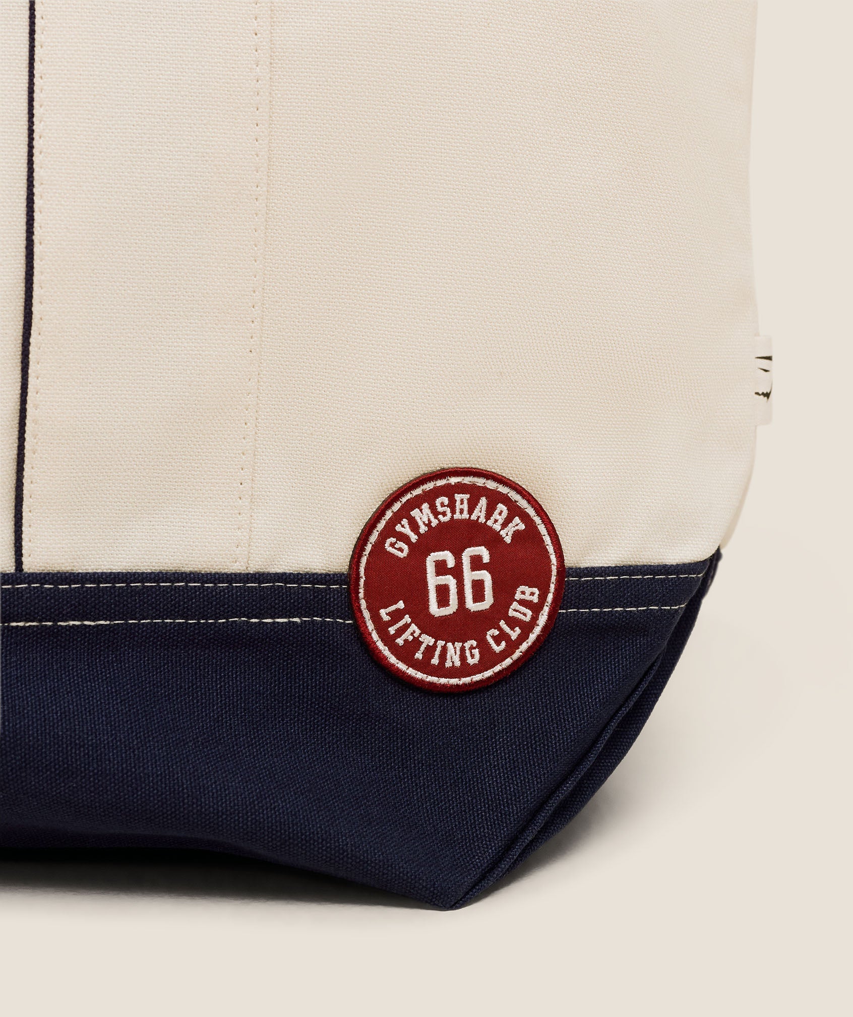 Gymshark Collegiate Tote Bag 'Heavy Blue Oat White Athletic Burgundy'