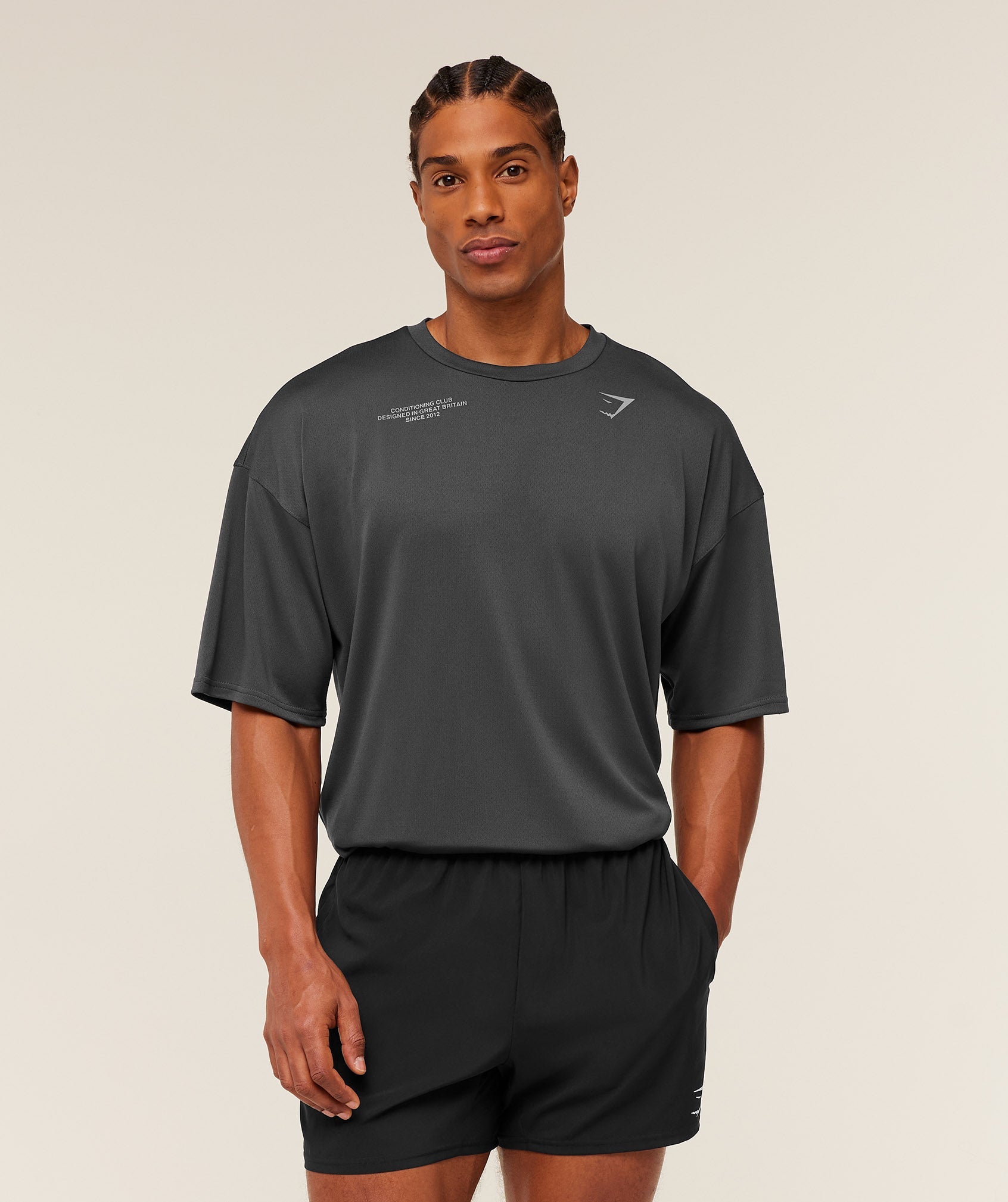 Gymshark Conditioning Club Oversized T-Shirt 'Grey Smokey Grey'