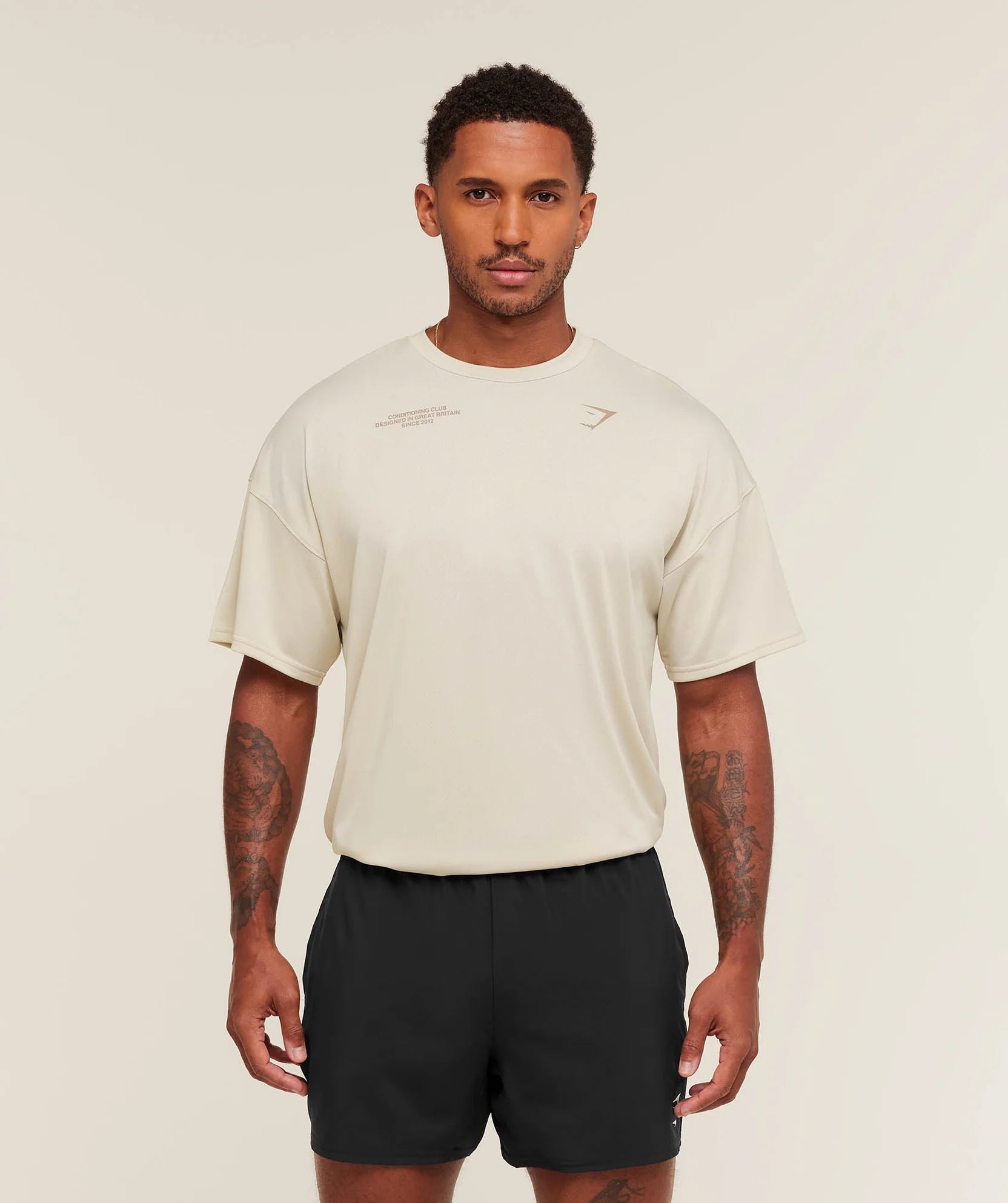 Gymshark Conditioning Club Oversized T-Shirt 'Pebble Grey/Cement Brown'