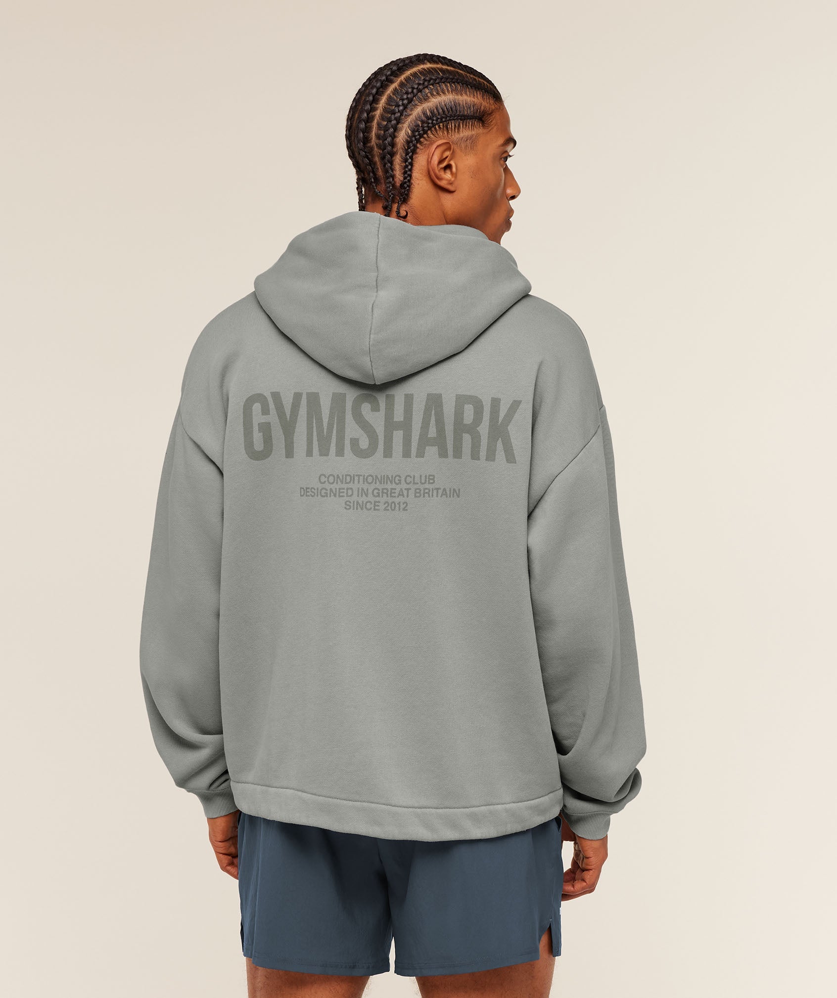 Gymshark Conditioning Club Washed Zip Through Hoodie 'Smokey Grey Wash'