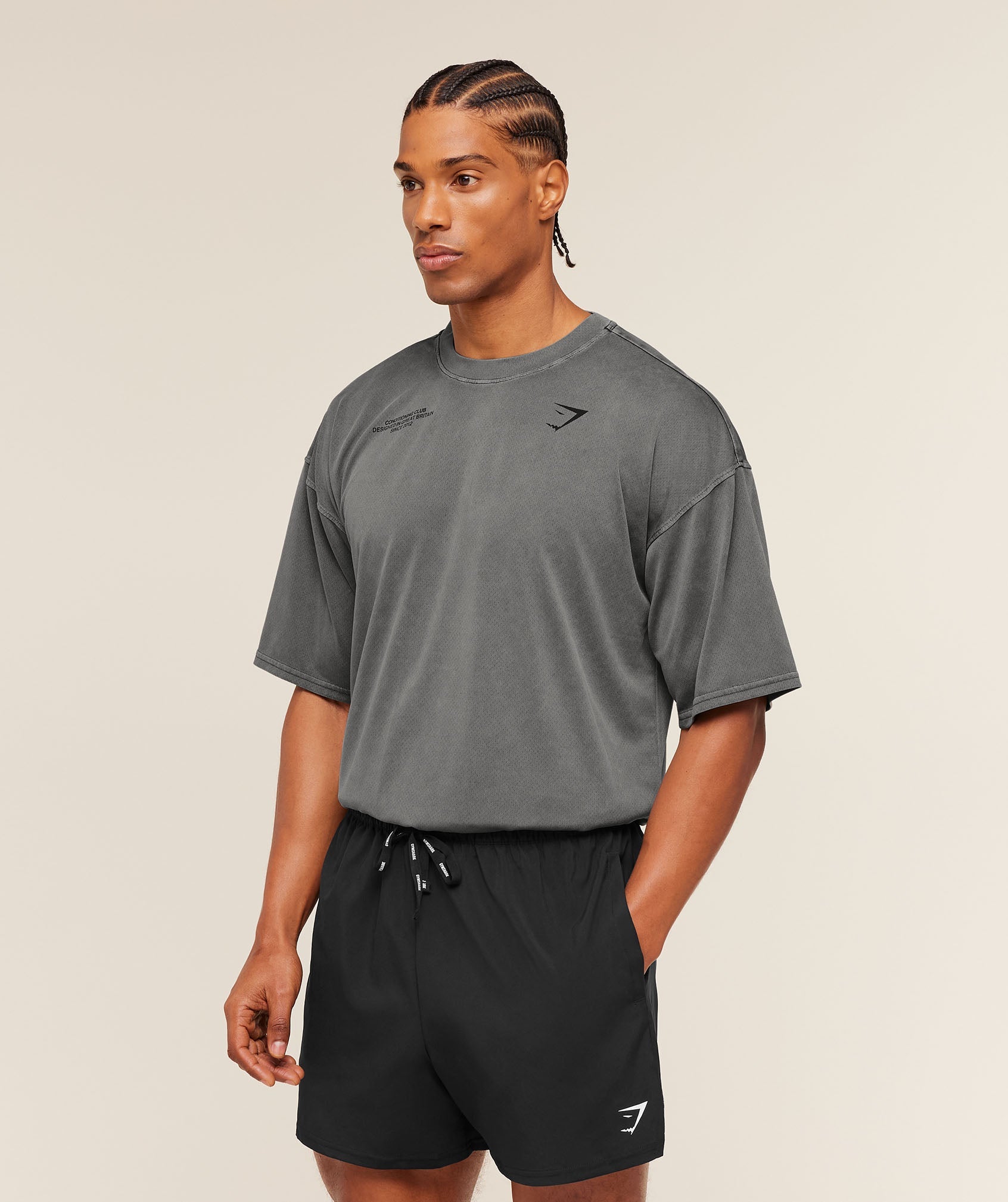 Gymshark Conditioning Club Washed T-Shirt 'Black Wash'