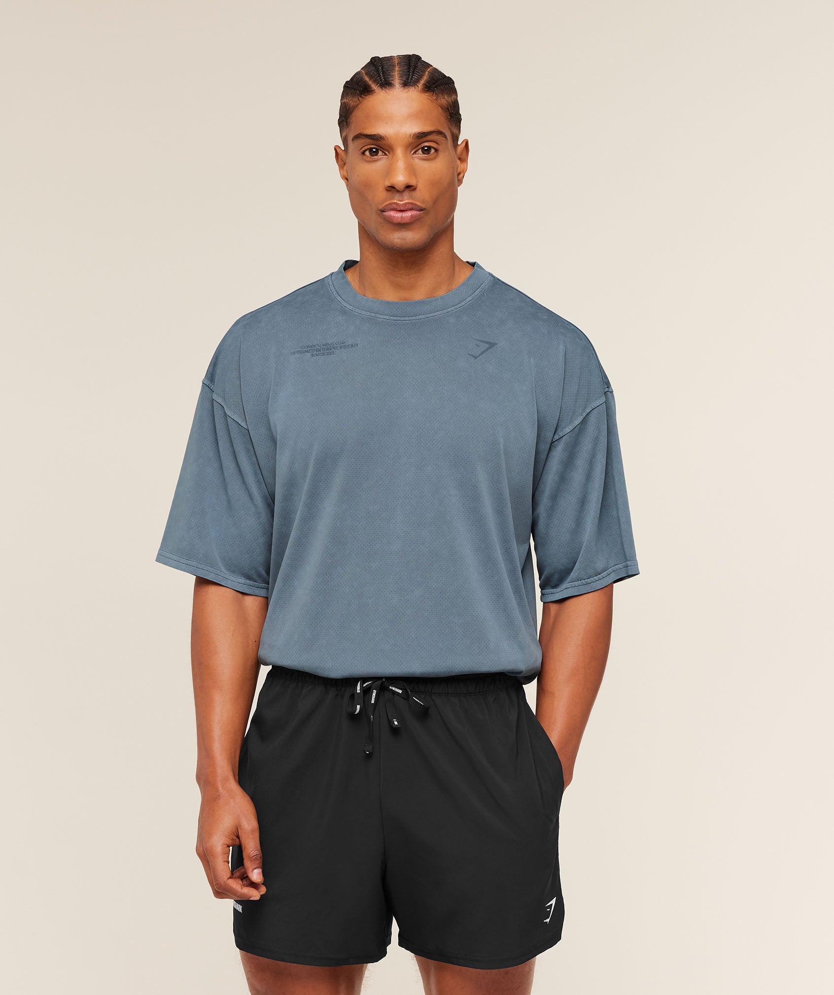 Gymshark Conditioning Club Washed T-Shirt 'Iron Blue Wash'
