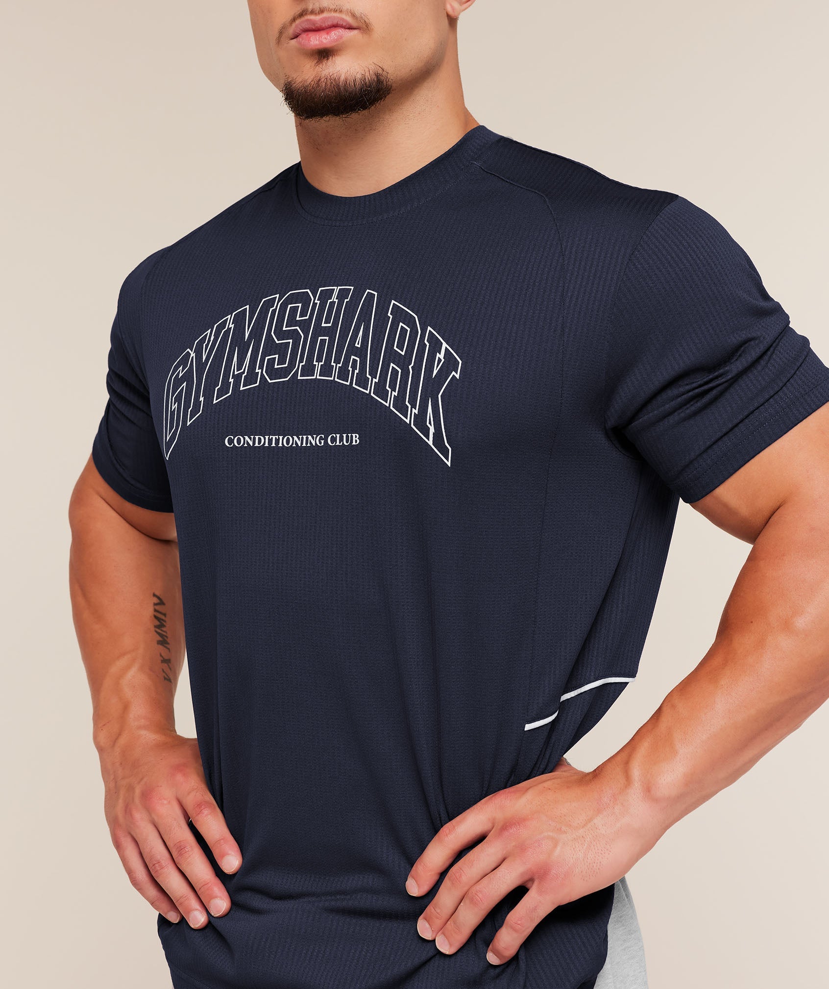 Gymshark Collegiate Tech T-Shirt 'Heavy Blue'
