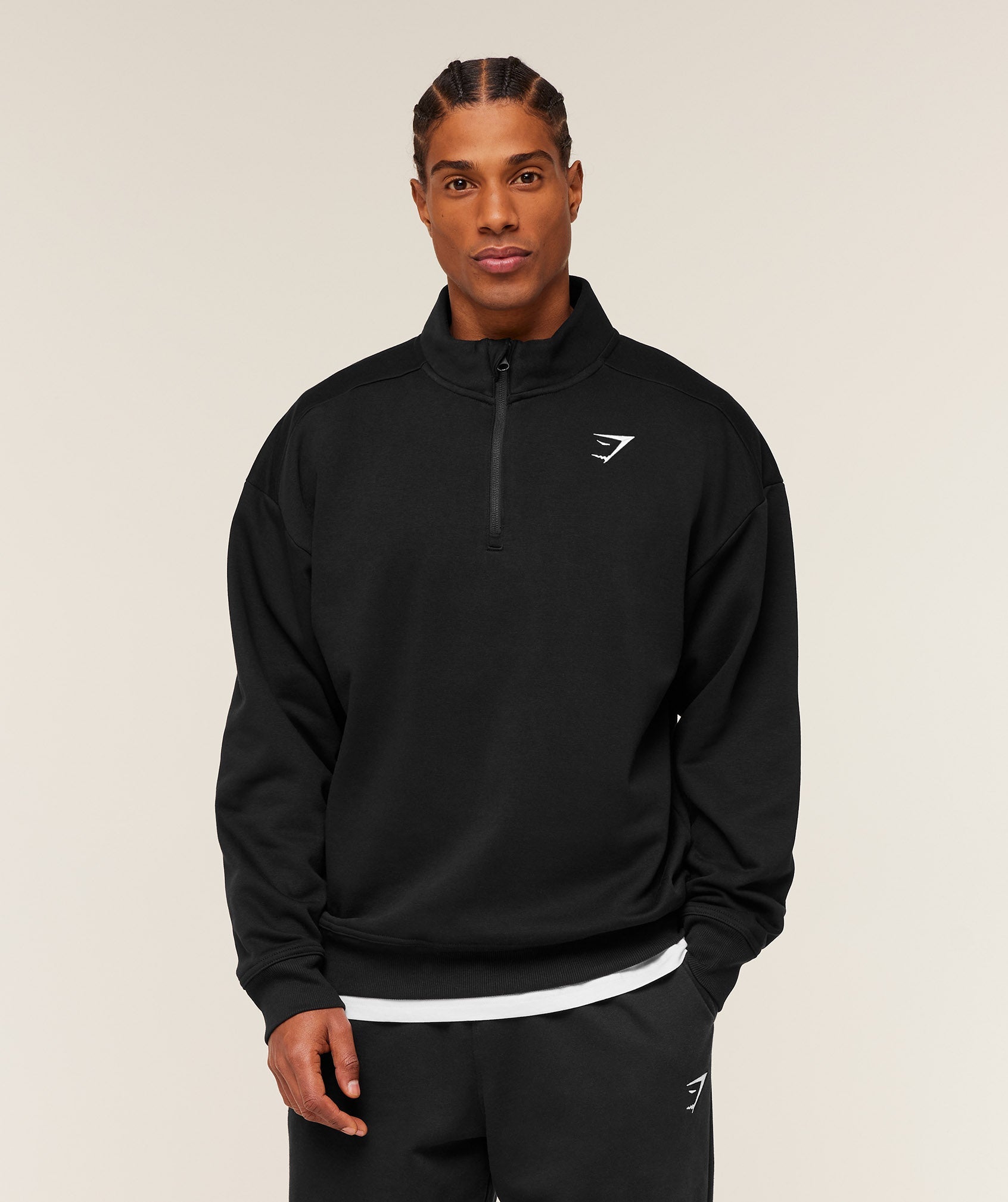 Gymshark Crest 1/4 Zip 'GS Black'