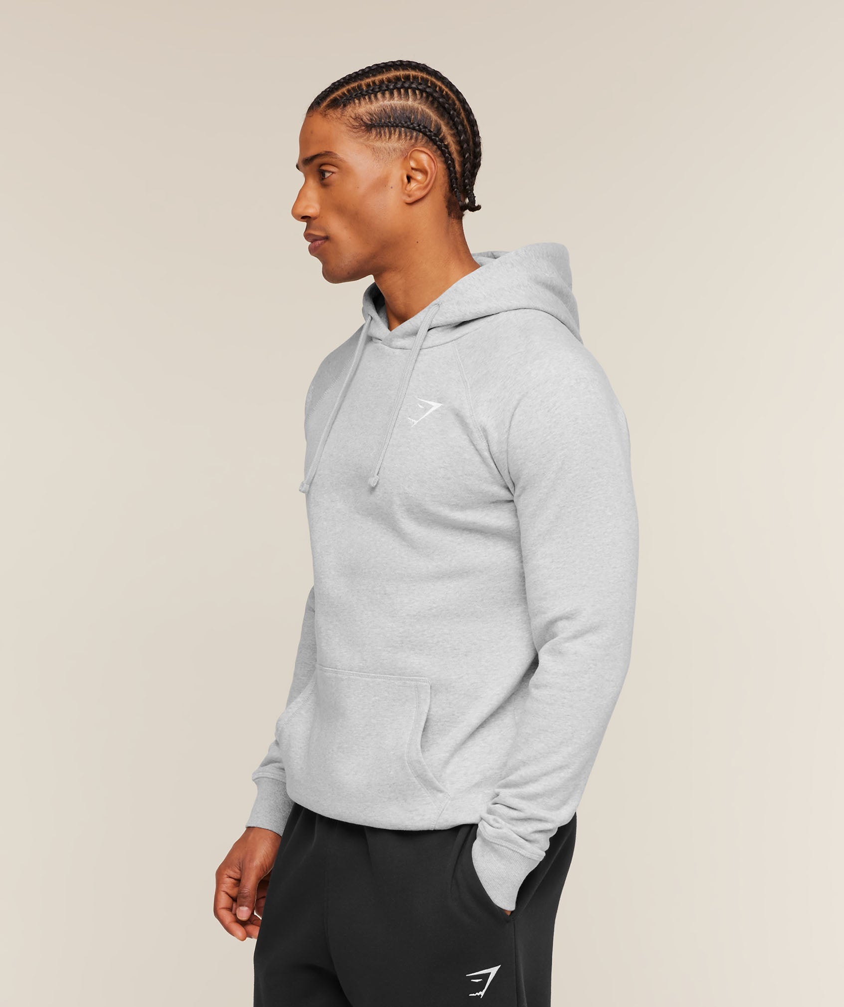 Gymshark Crest Hoodie 'Light Grey Marl'