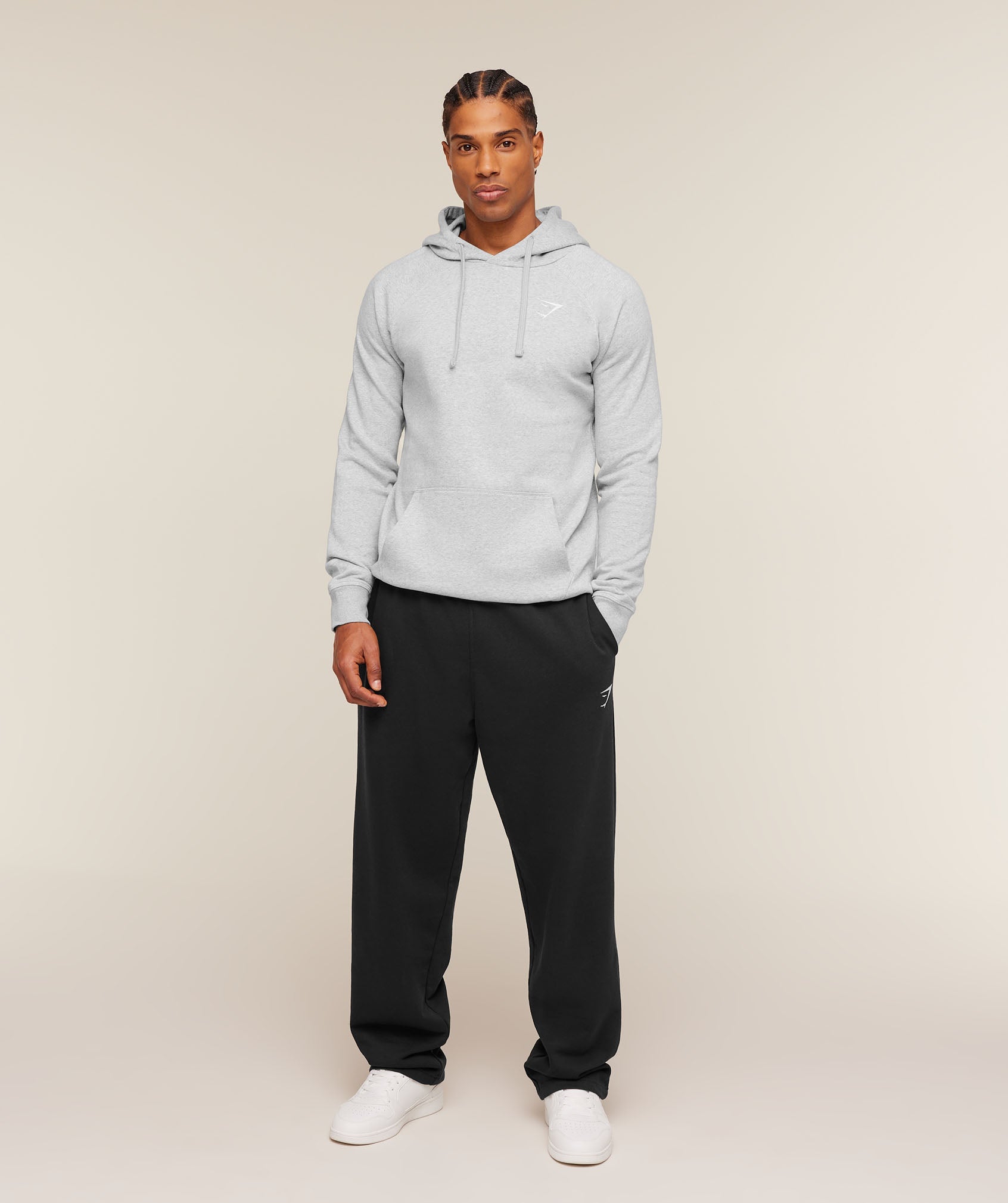 Gymshark Crest Hoodie 'Light Grey Marl'