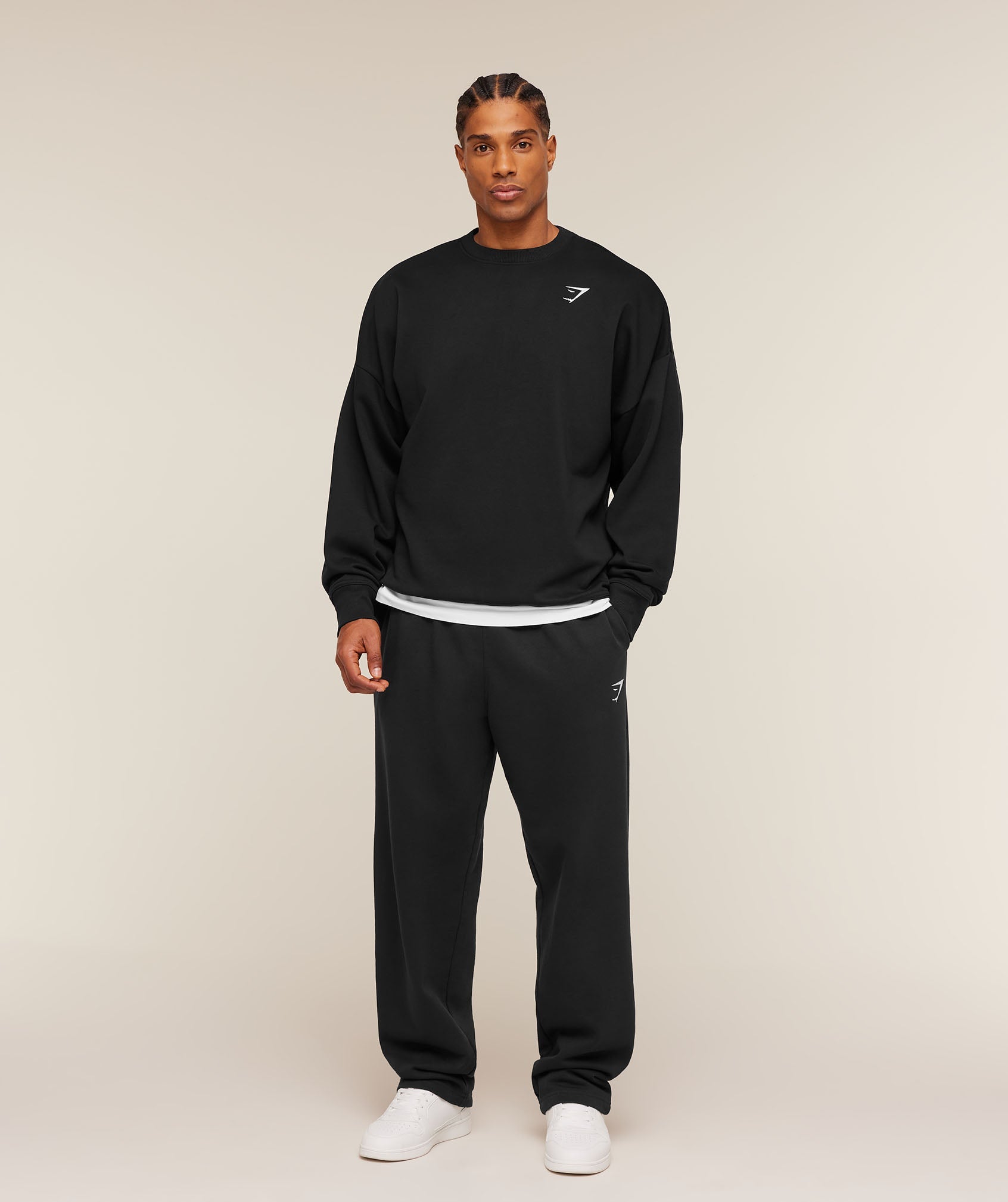 Gymshark Oversized Crest Crew 'Black'