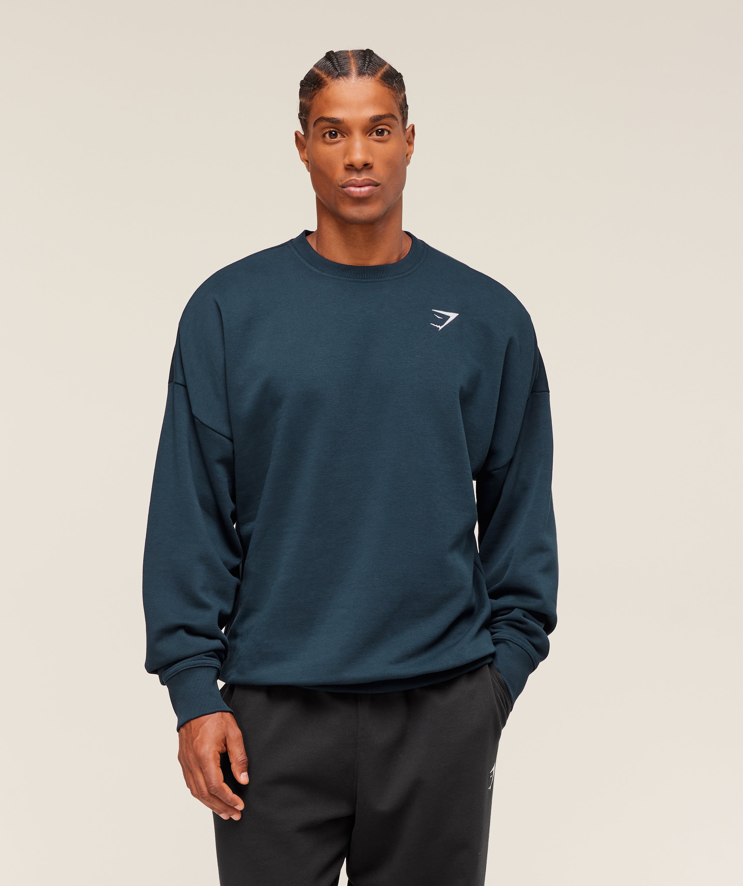 Gymshark Oversized Crest Crew 'Navy'